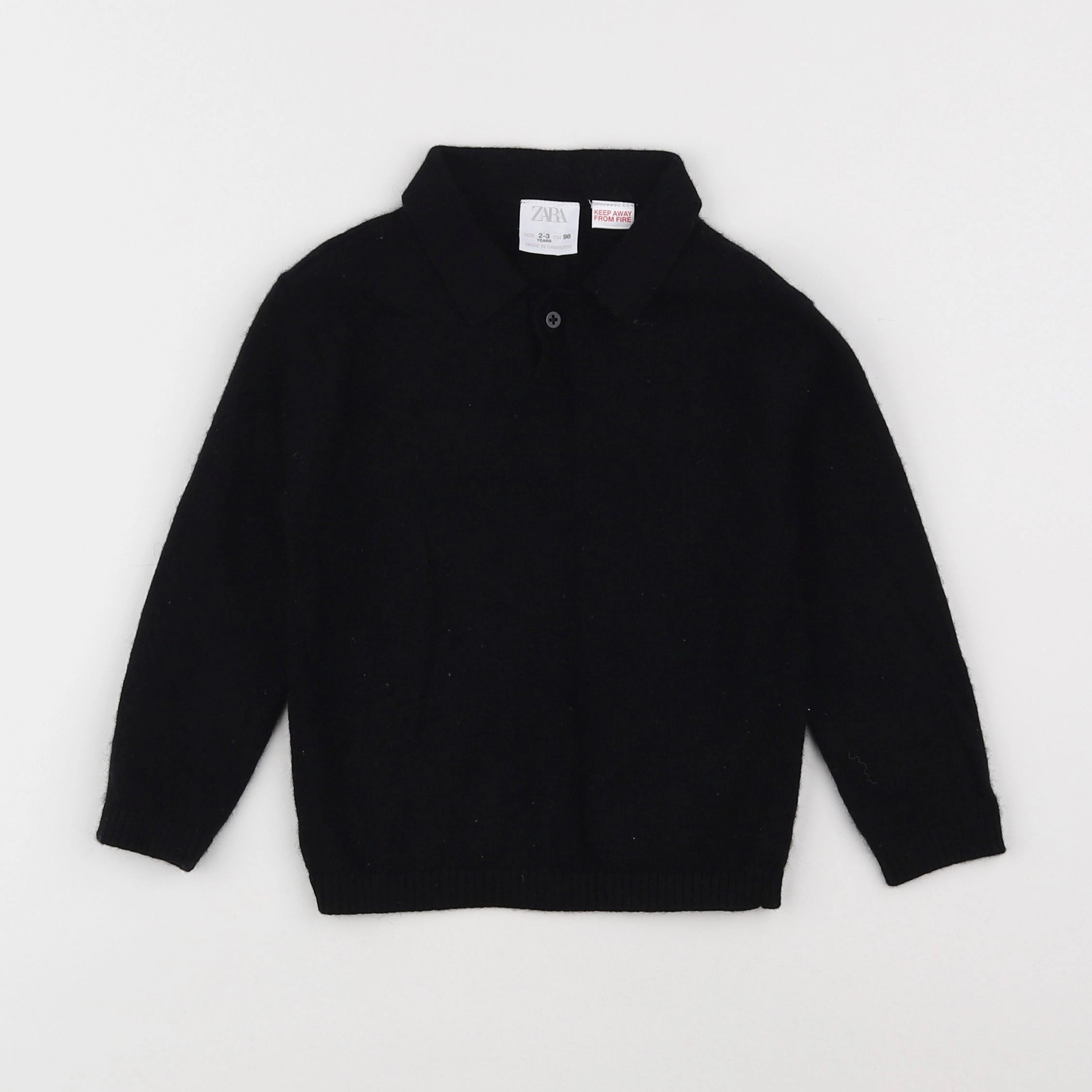 Zara - pull noir - 2/3 ans