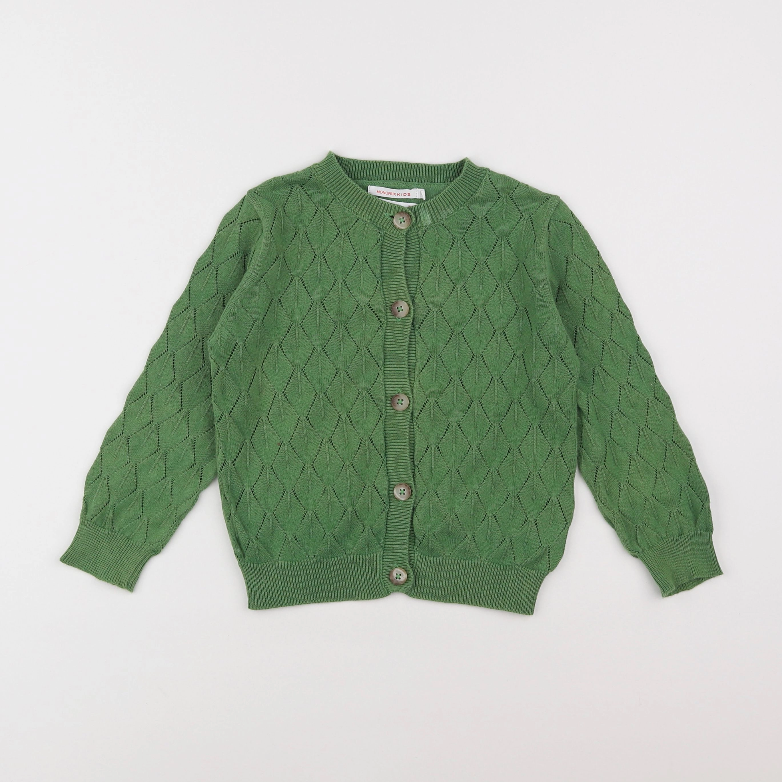 Monoprix - gilet vert - 4 ans