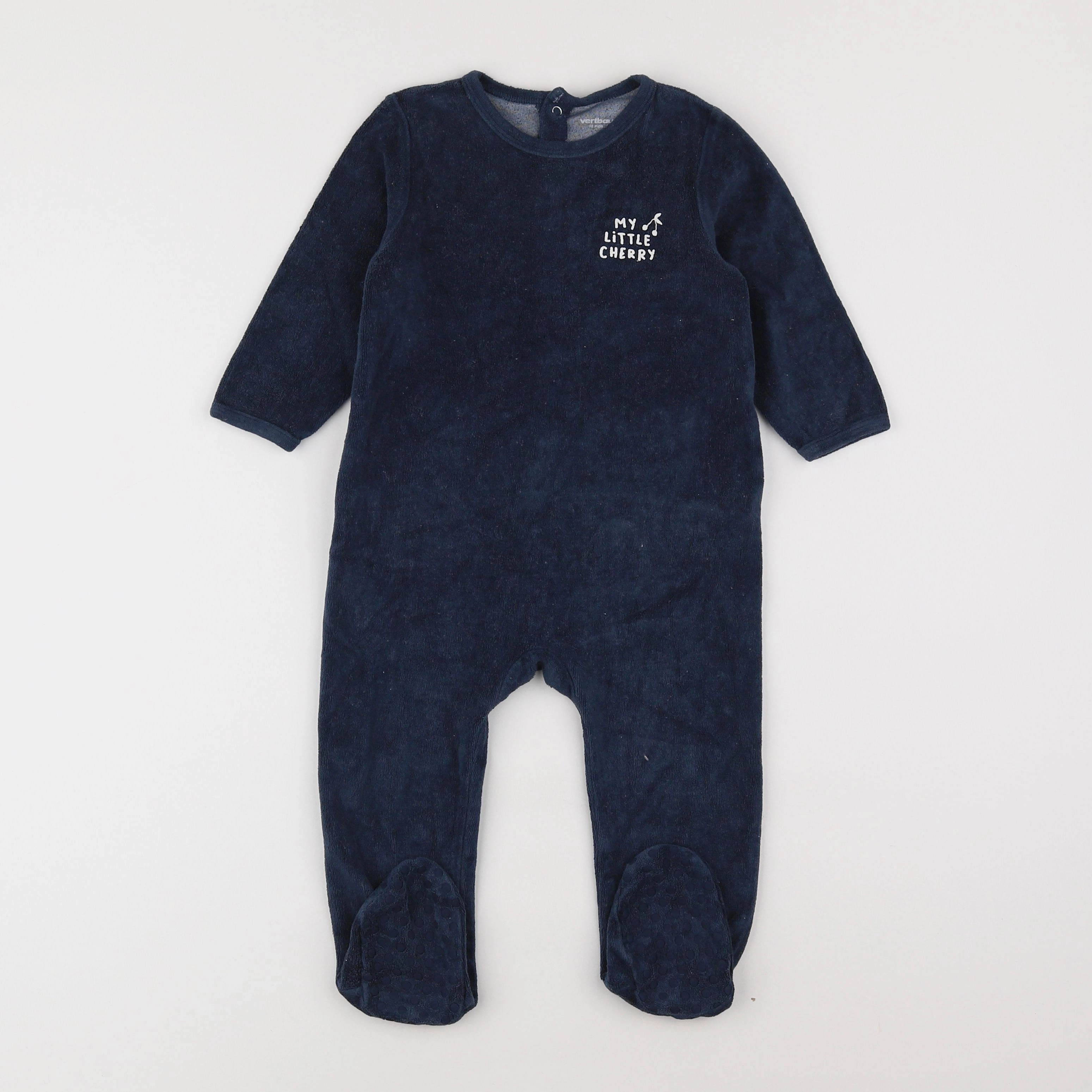 Vertbaudet - pyjama velours bleu - 18 mois