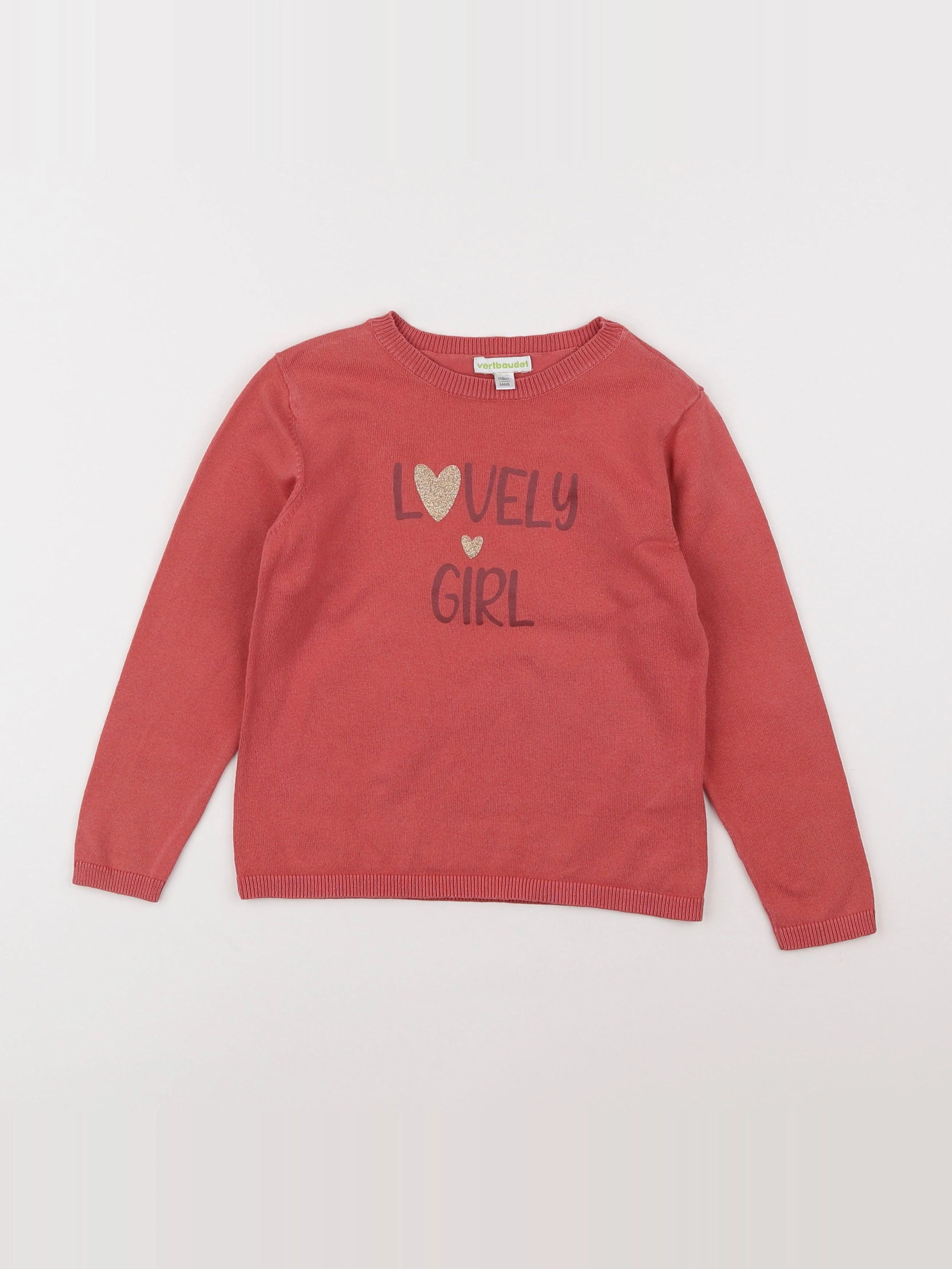 Vertbaudet - pull rouge - 5 ans