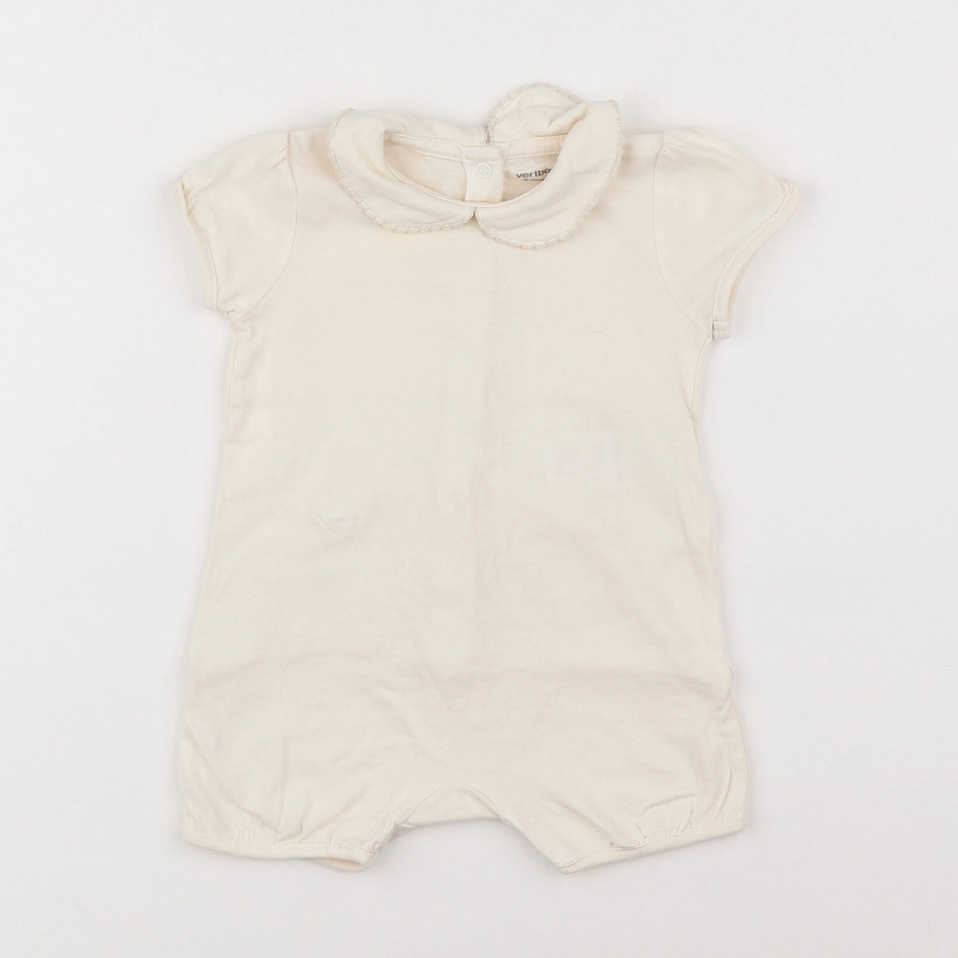 Vertbaudet - pyjama coton beige - 6 mois