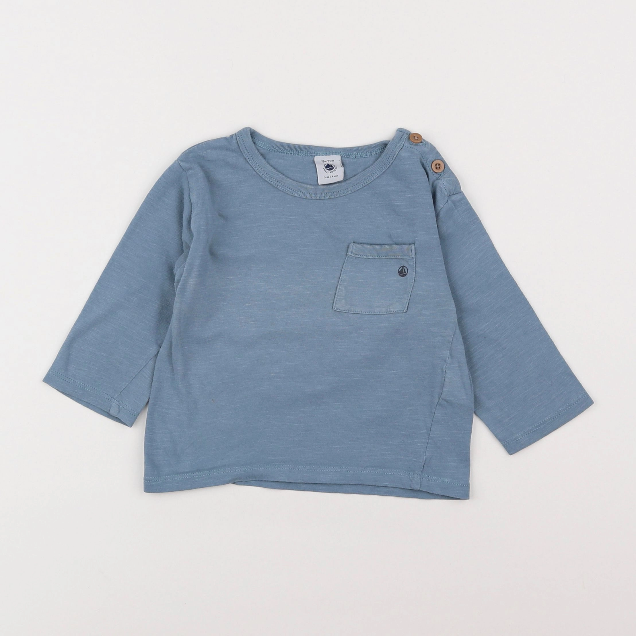 Petit Bateau - tee-shirt bleu - 18 mois