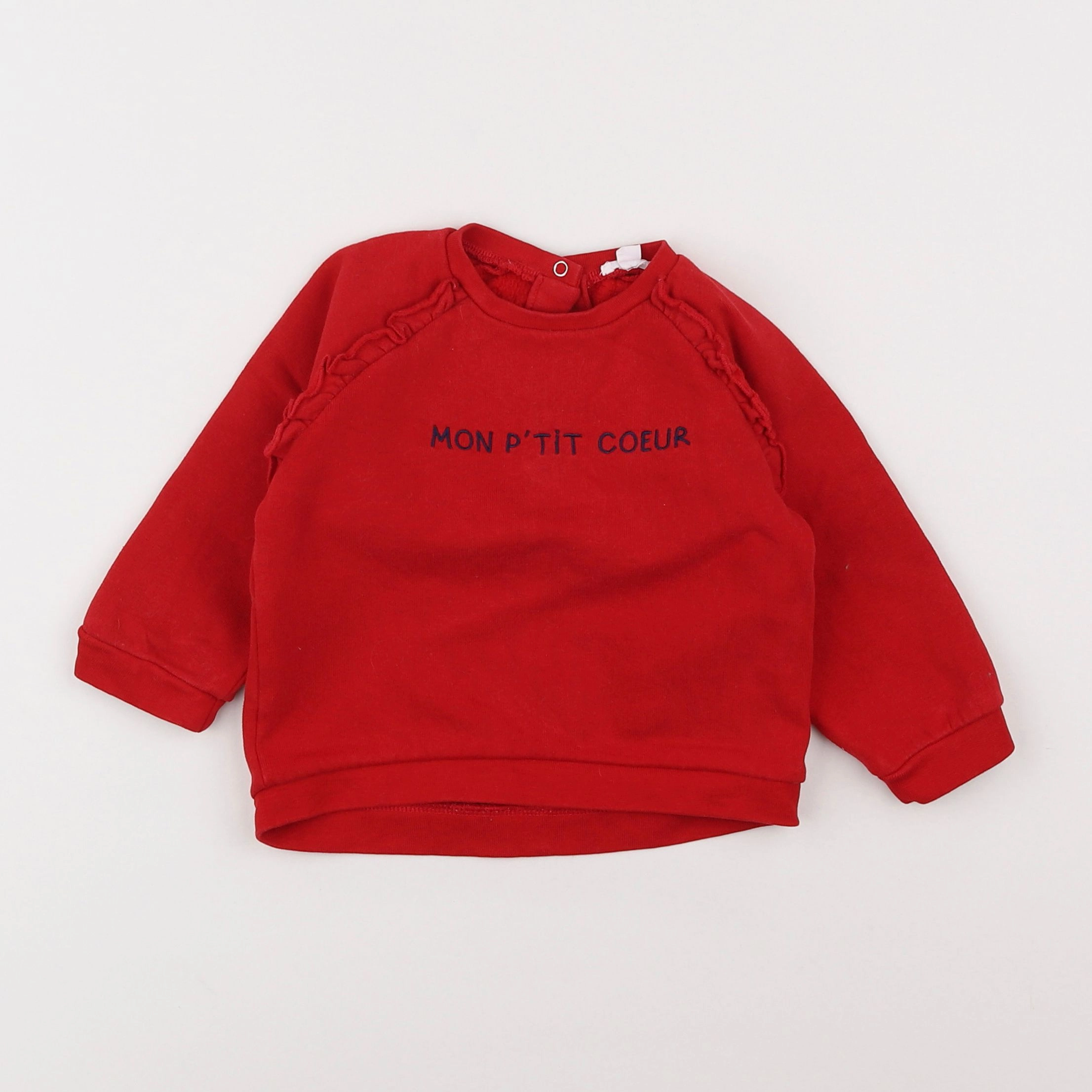 Vertbaudet - sweat rouge - 18 mois