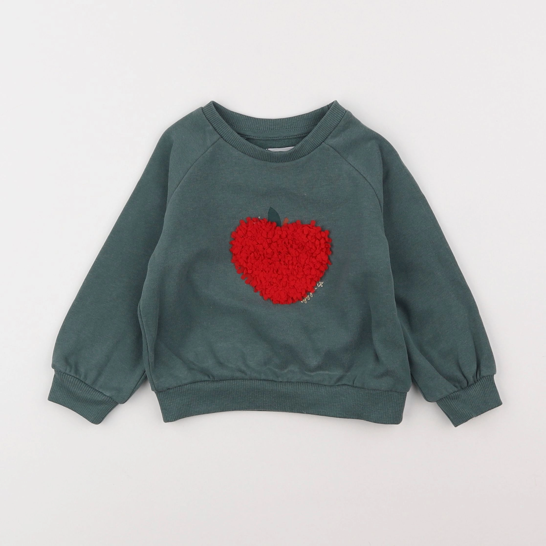 Vertbaudet - sweat vert - 2 ans