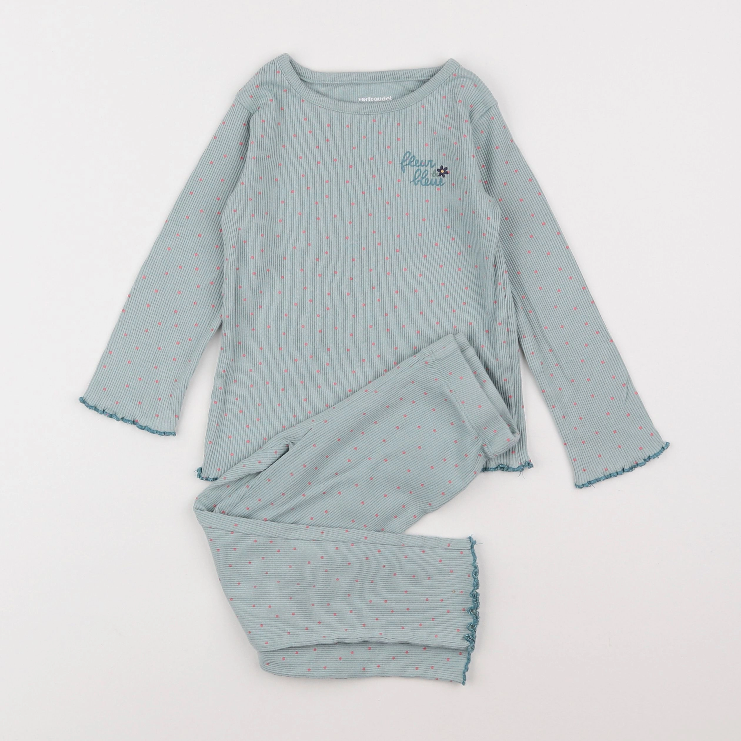 Vertbaudet - pyjama coton vert - 4 ans