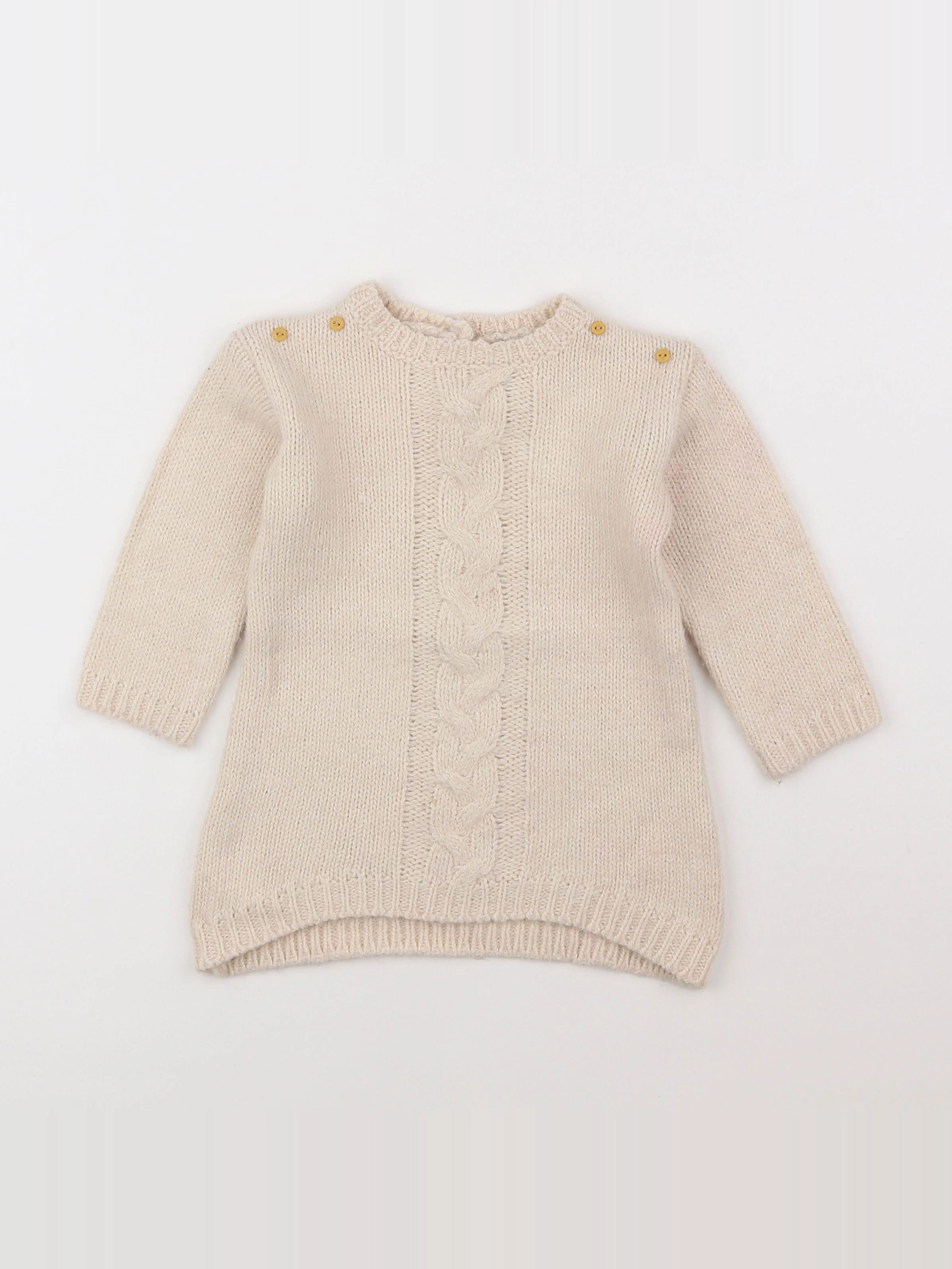 Vertbaudet - robe beige - 18 mois