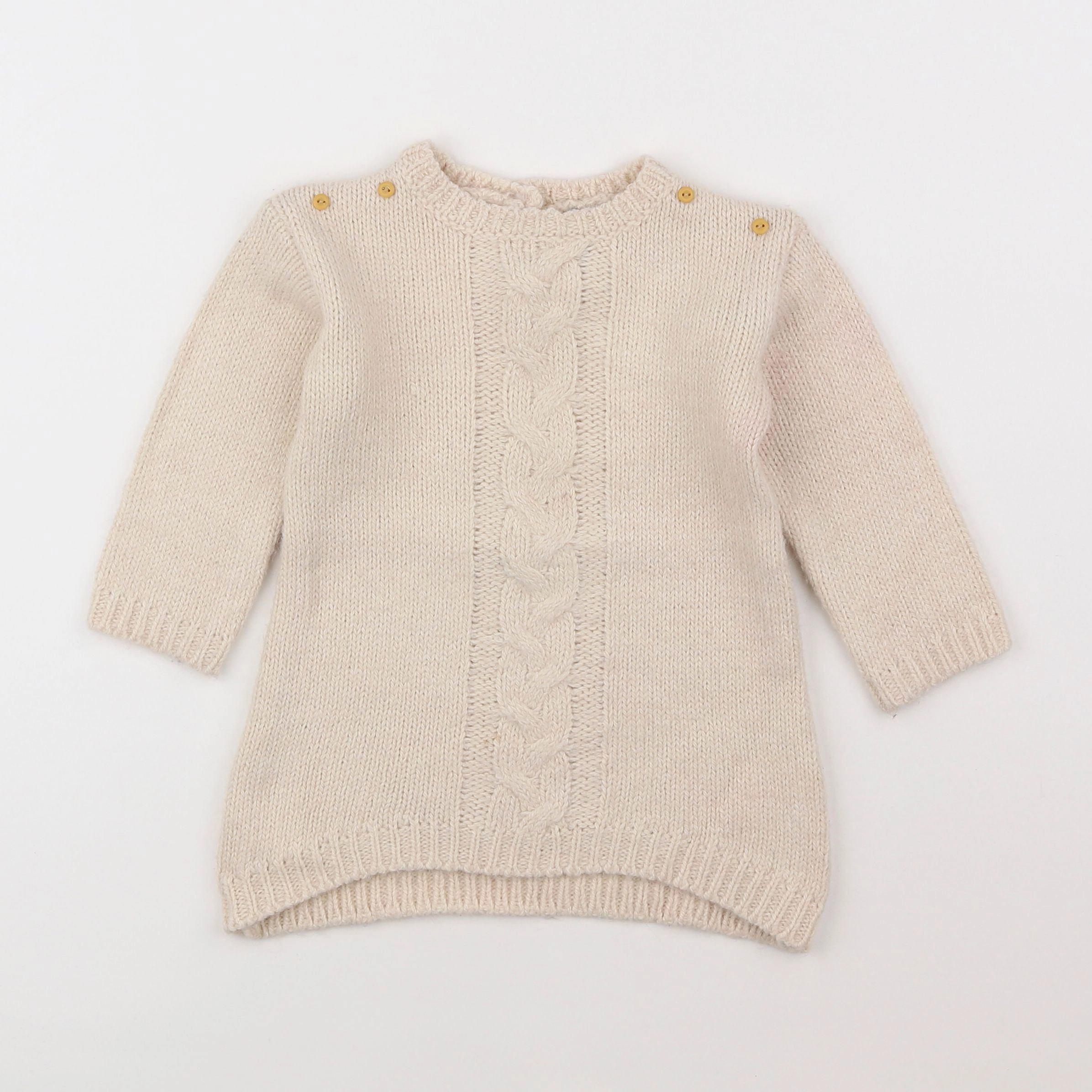 Vertbaudet - robe beige - 18 mois