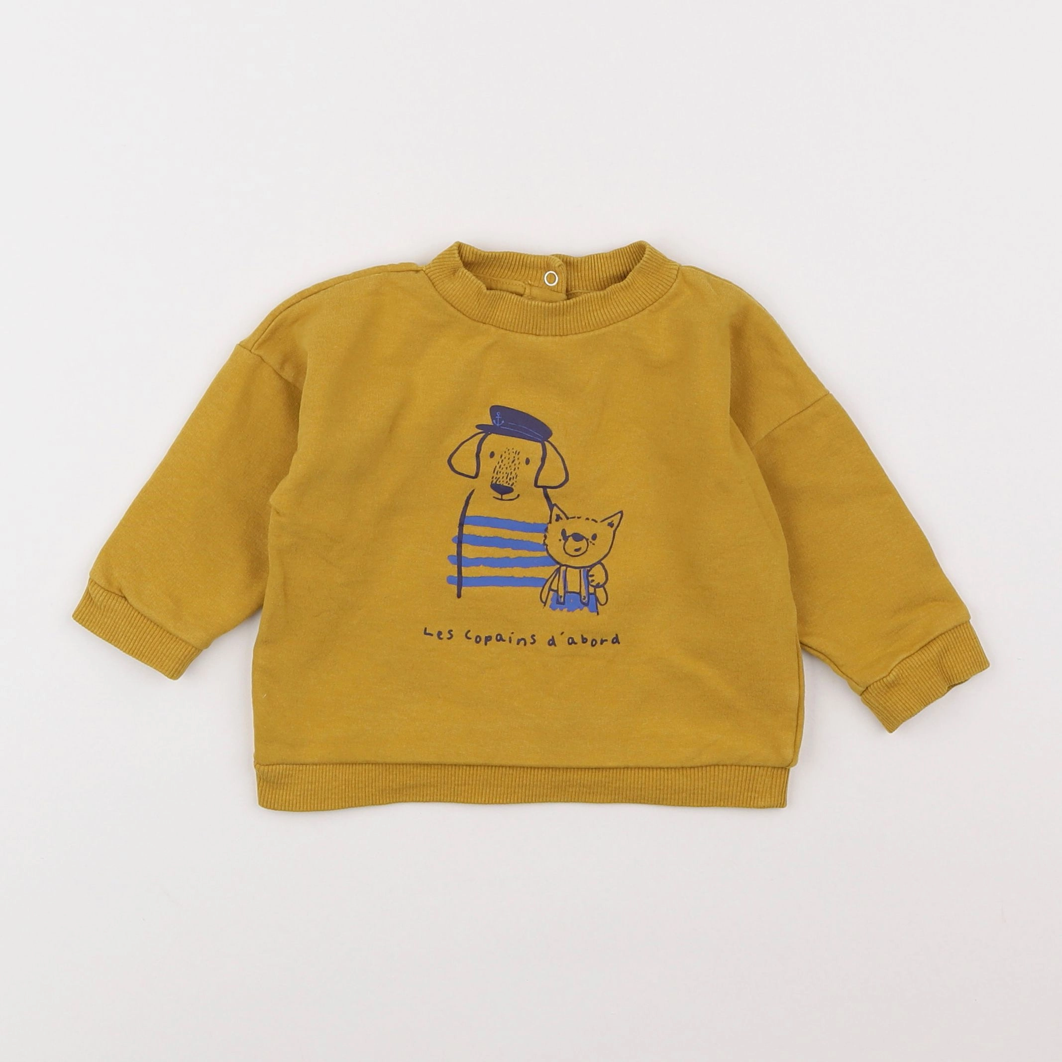 Vertbaudet - sweat jaune - 9 mois