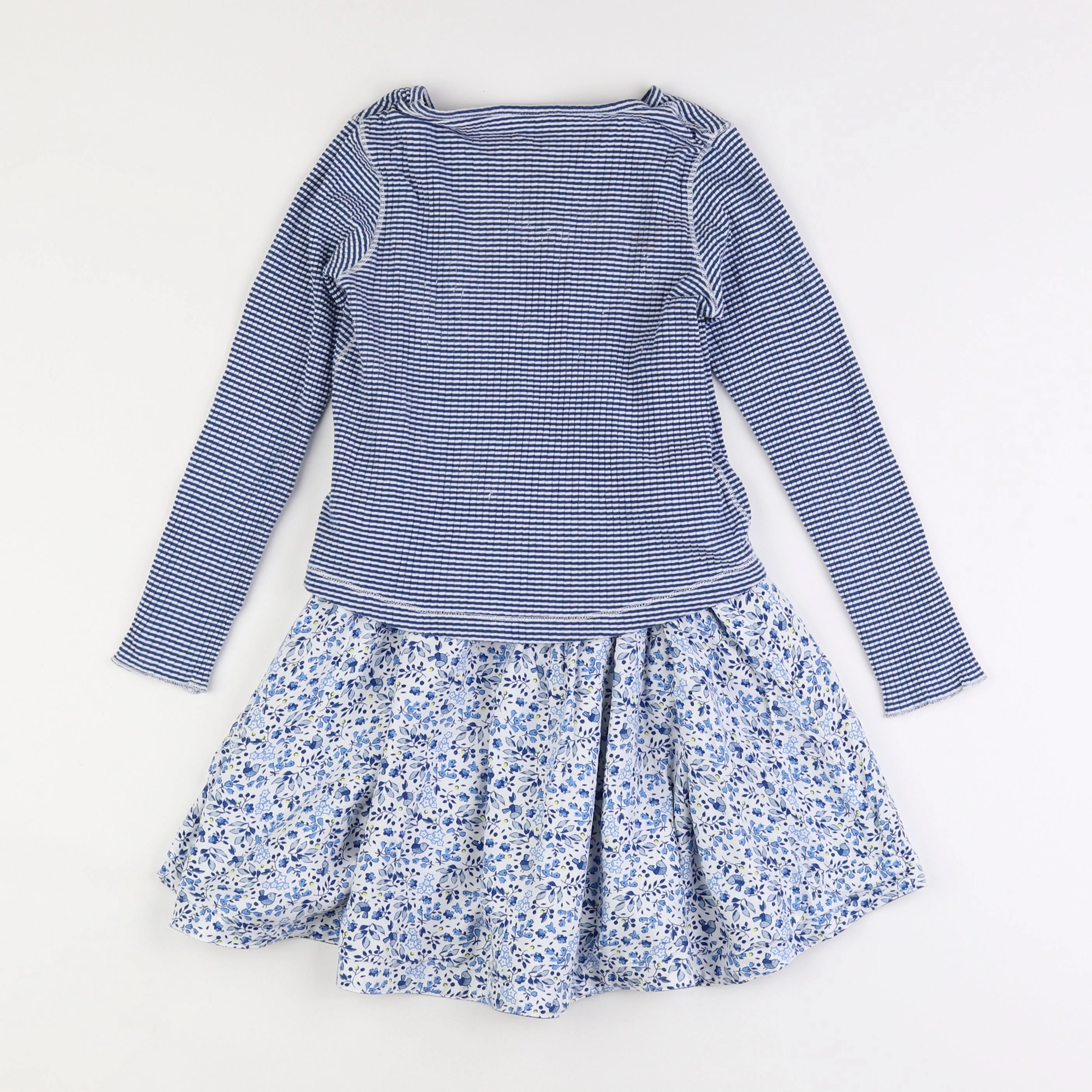 Vertbaudet - robe blanc, bleu - 8 ans