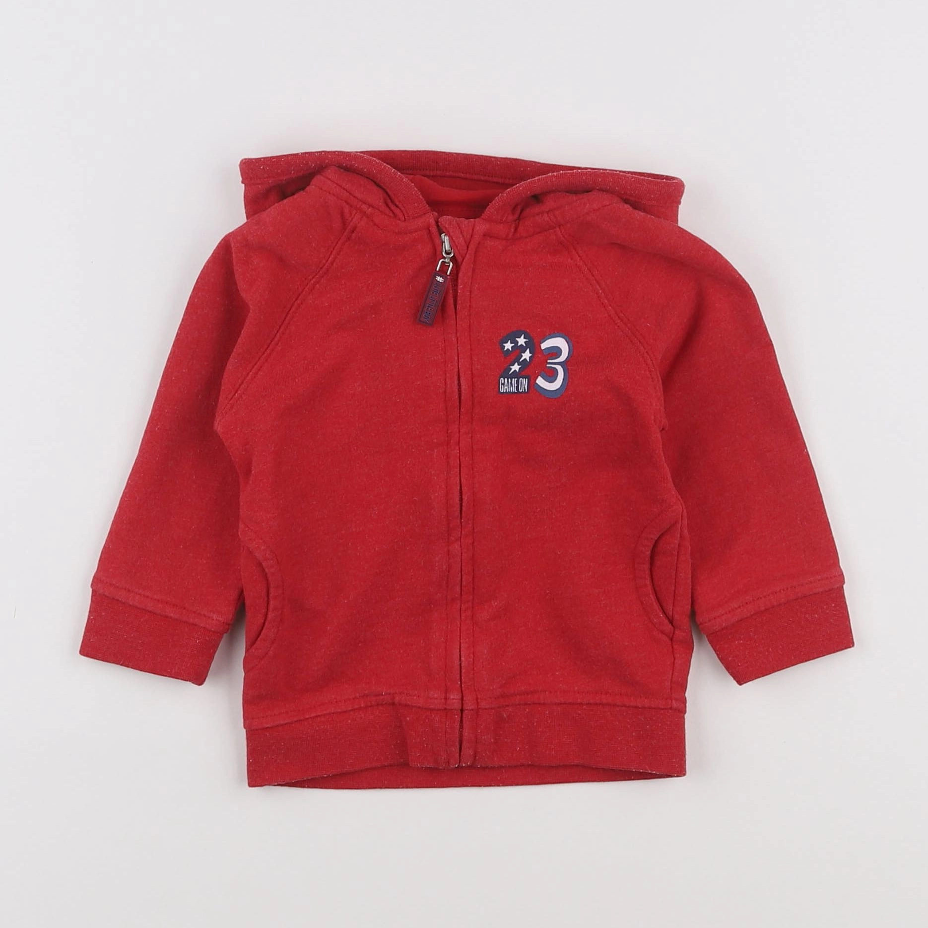 Vertbaudet - sweat rouge - 12 mois