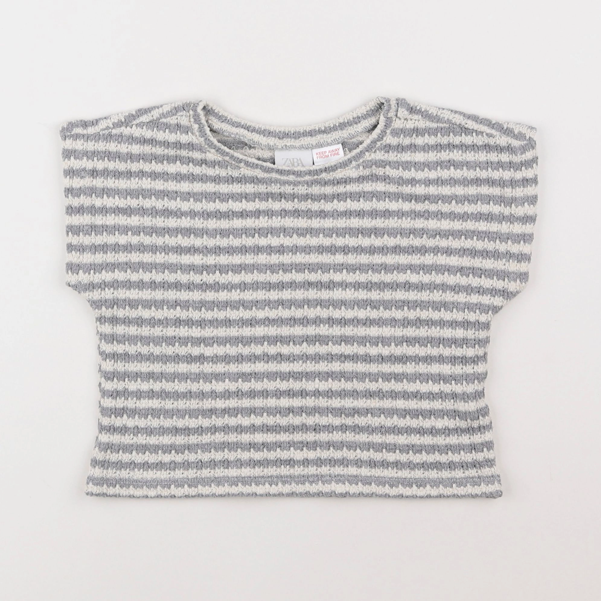 Zara - tee-shirt blanc, gris - 3/4 ans