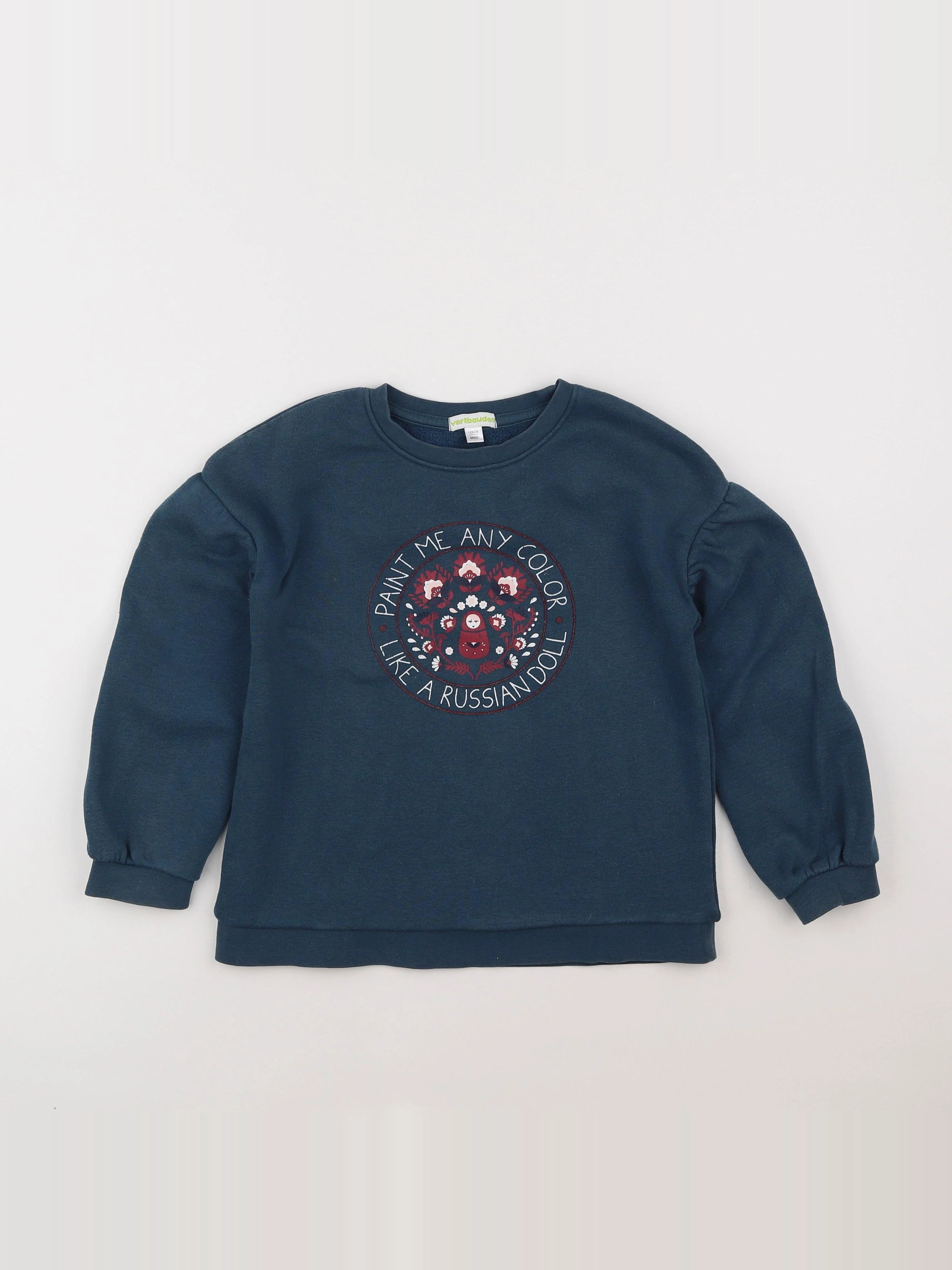 Vertbaudet - sweat bleu - 8 ans