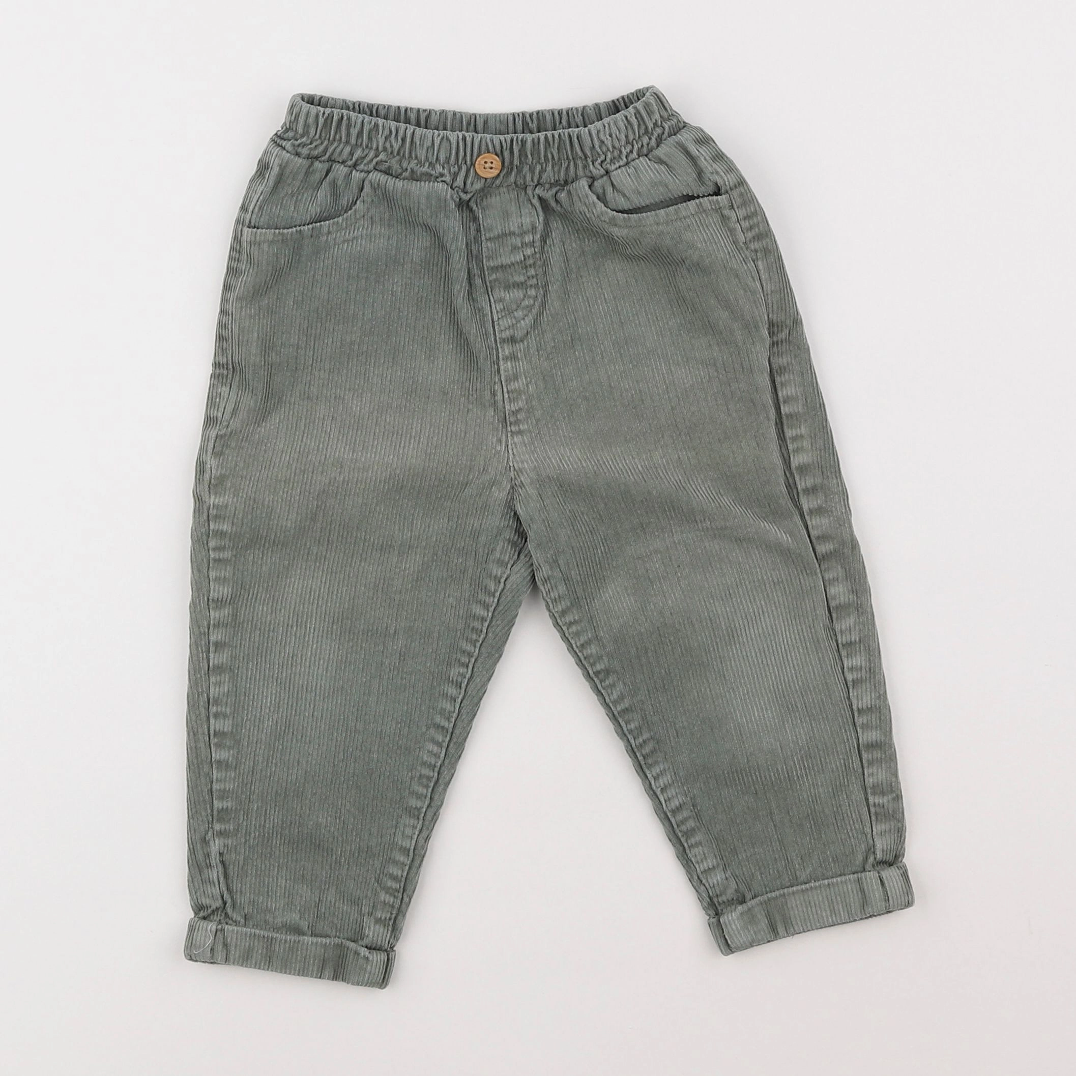 Vertbaudet - pantalon vert - 18 mois