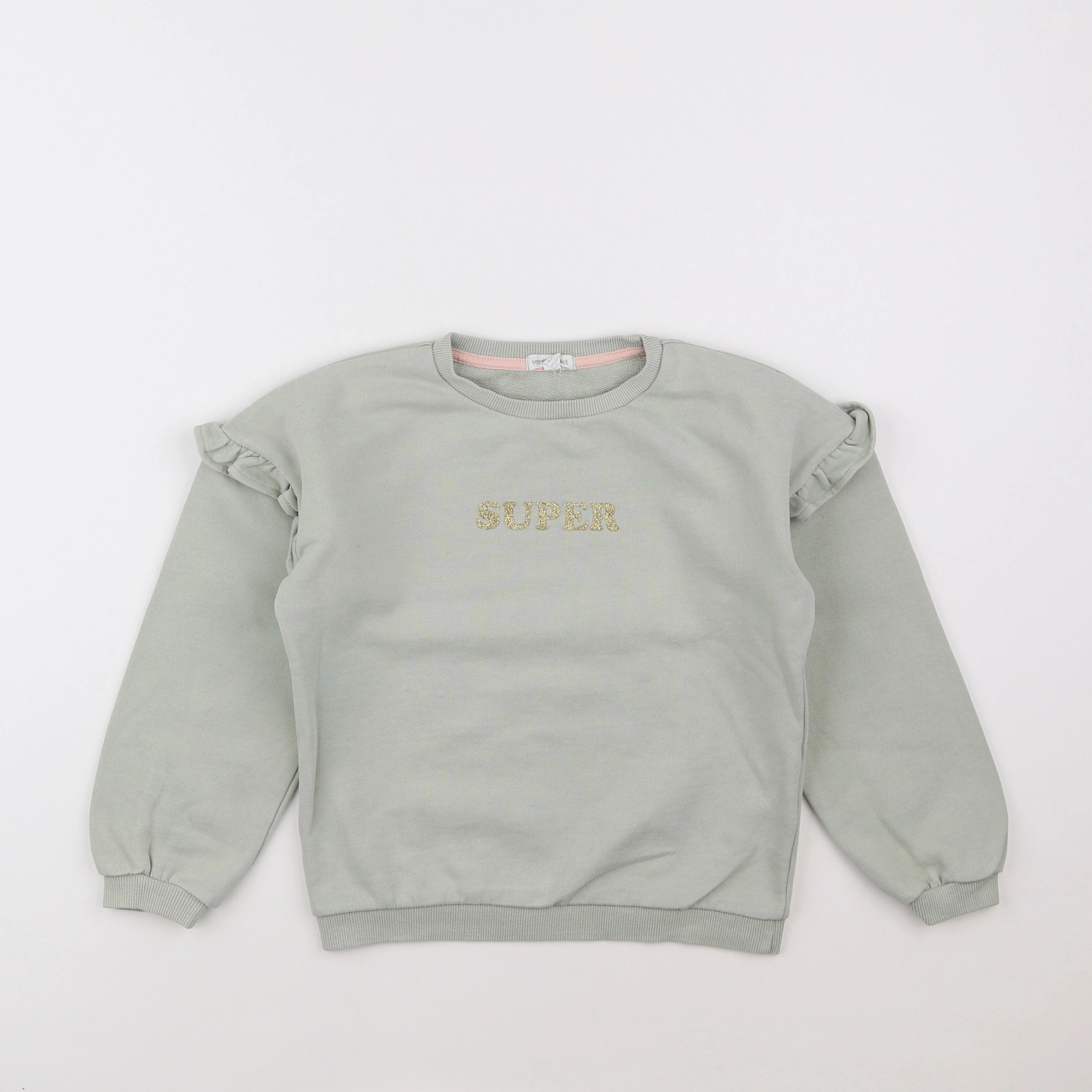 Vertbaudet - sweat vert - 8 ans