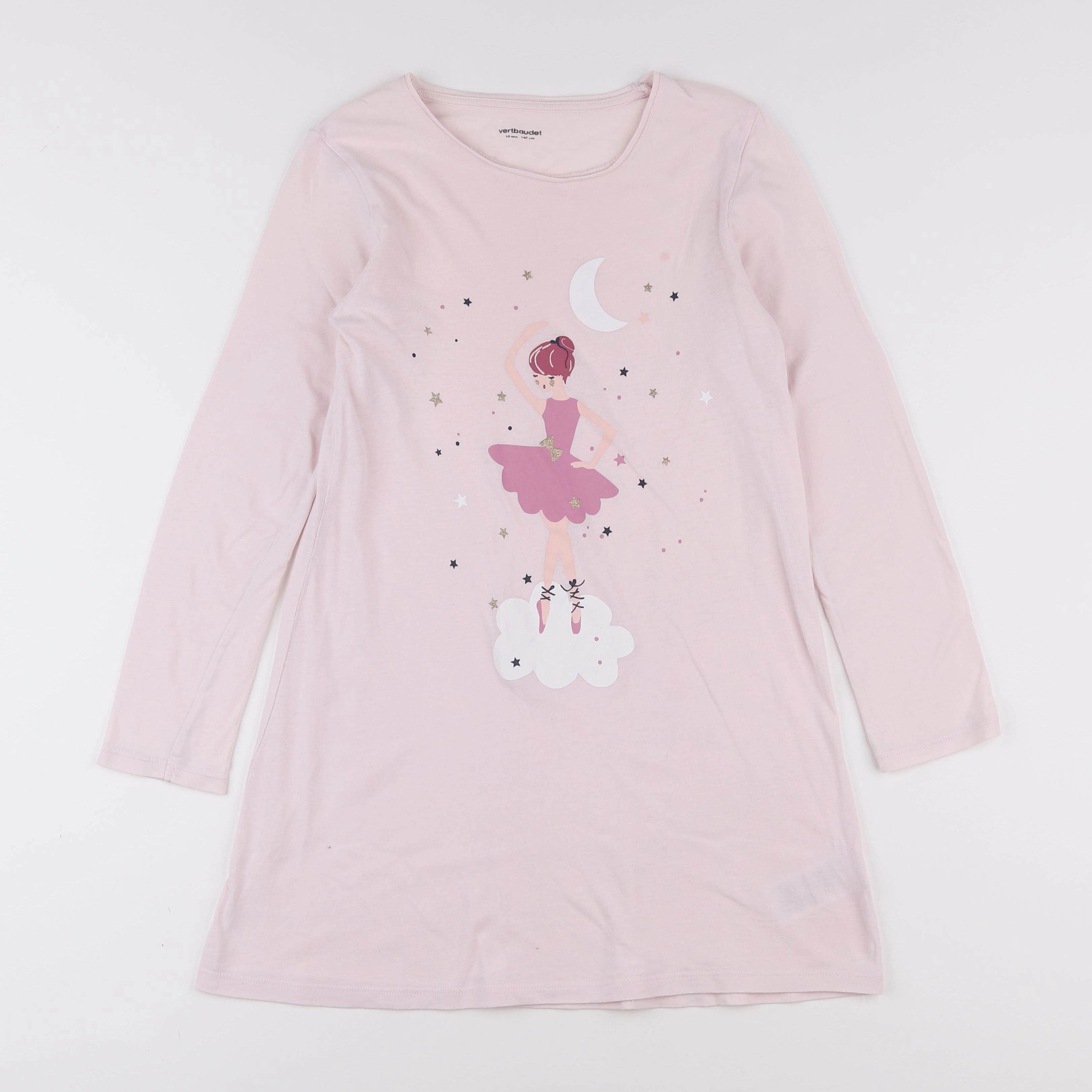 Vertbaudet - chemise de nuit coton rose - 10 ans