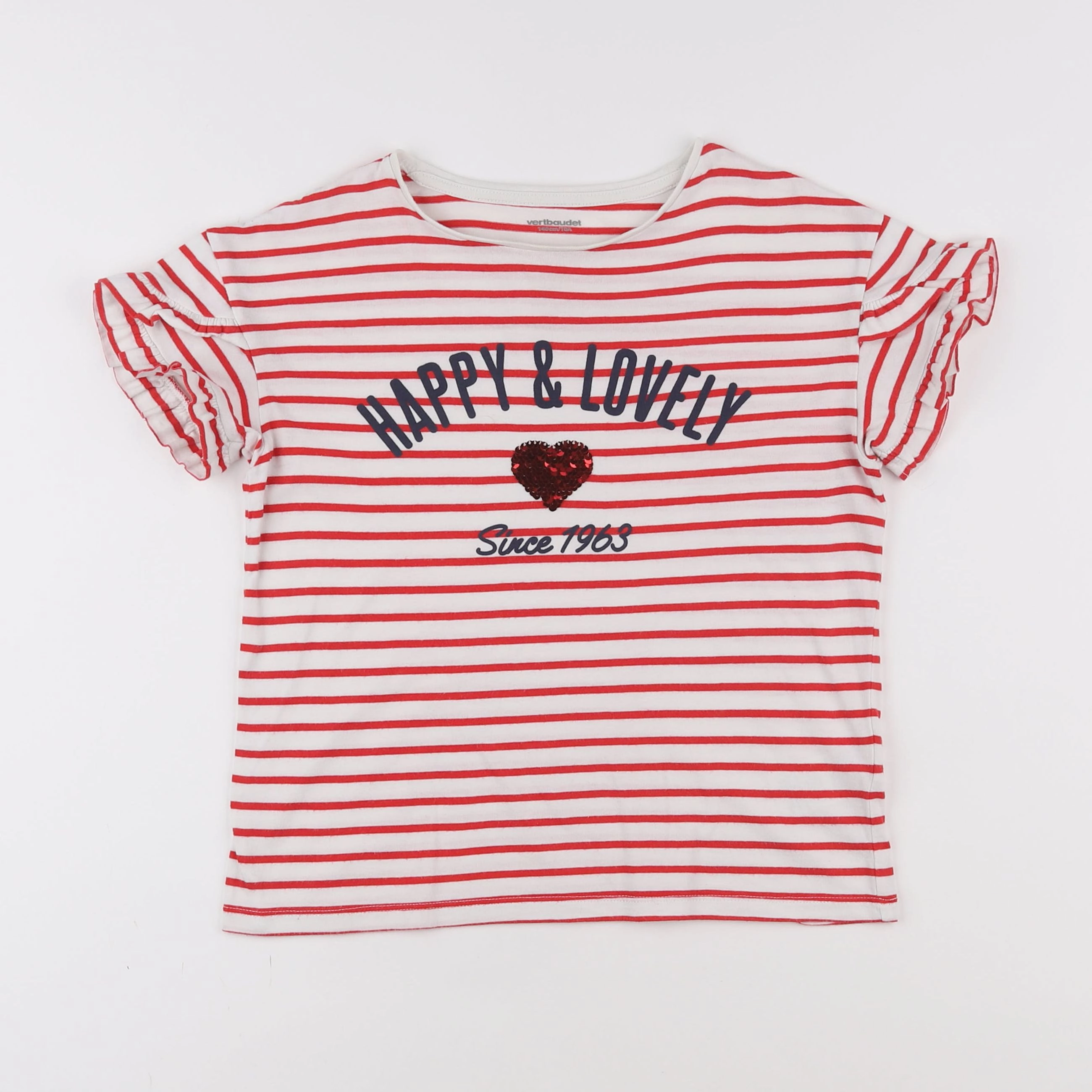 Vertbaudet - tee-shirt rouge - 10 ans