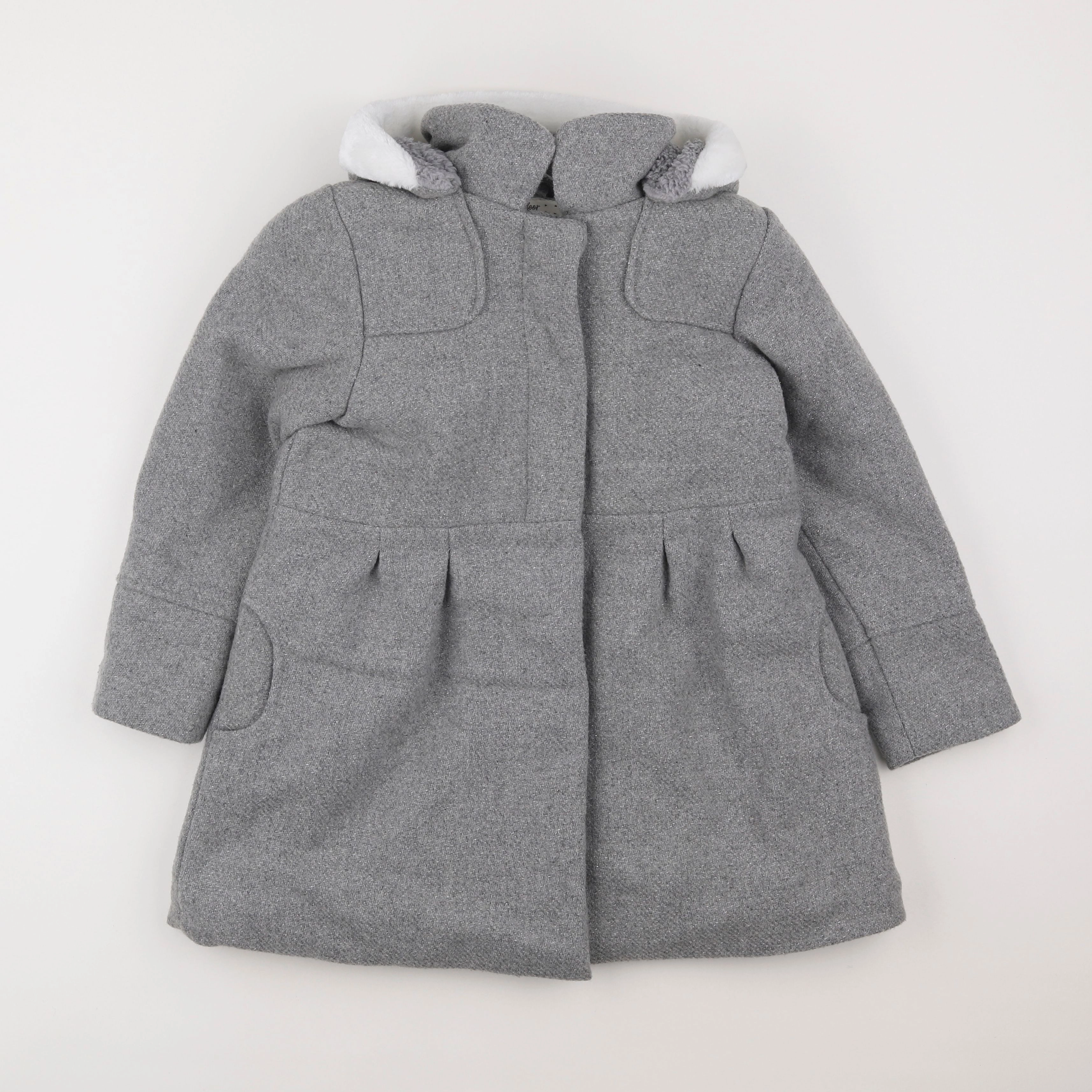 Vertbaudet - manteau argent - 9 ans