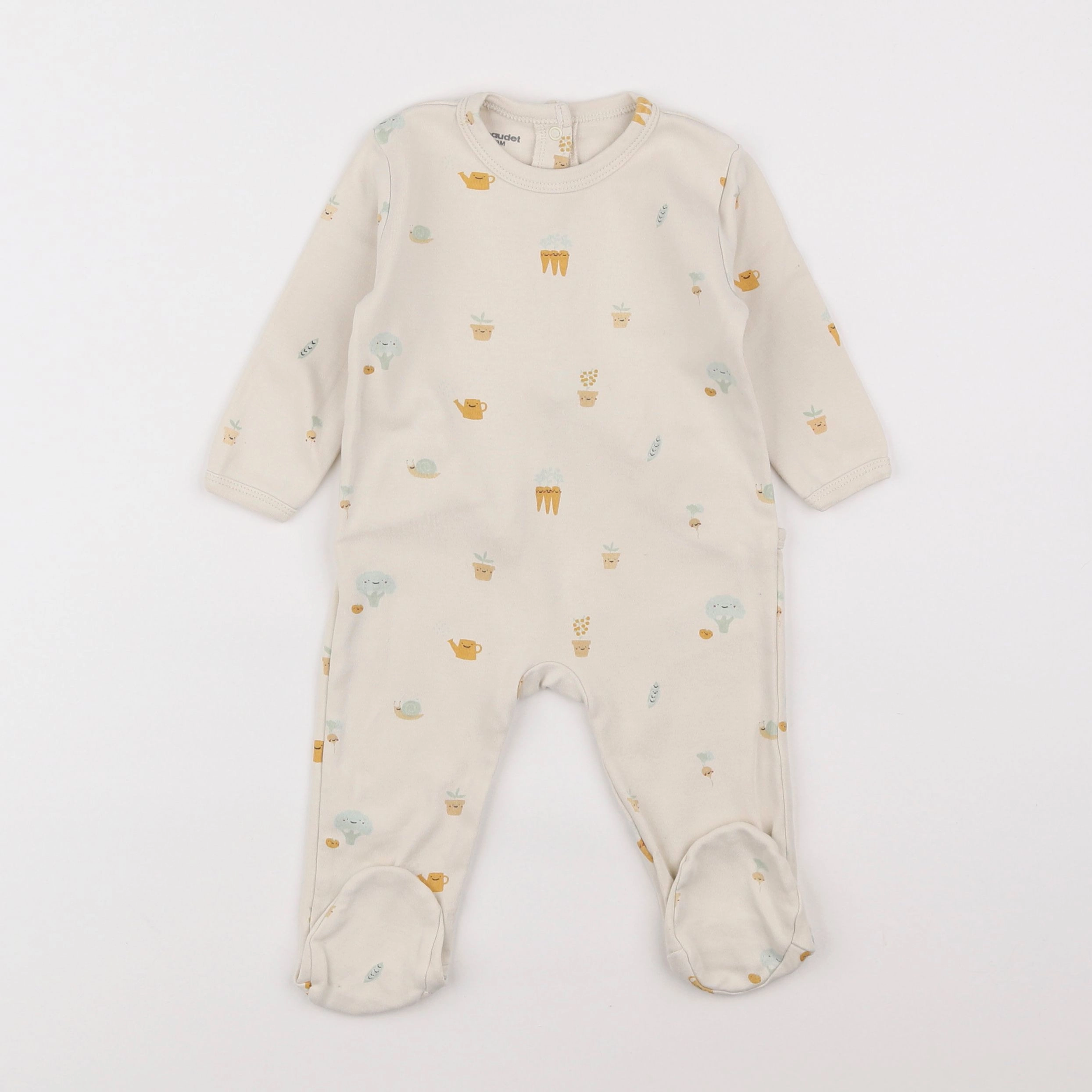 Vertbaudet - pyjama coton beige - 9 mois