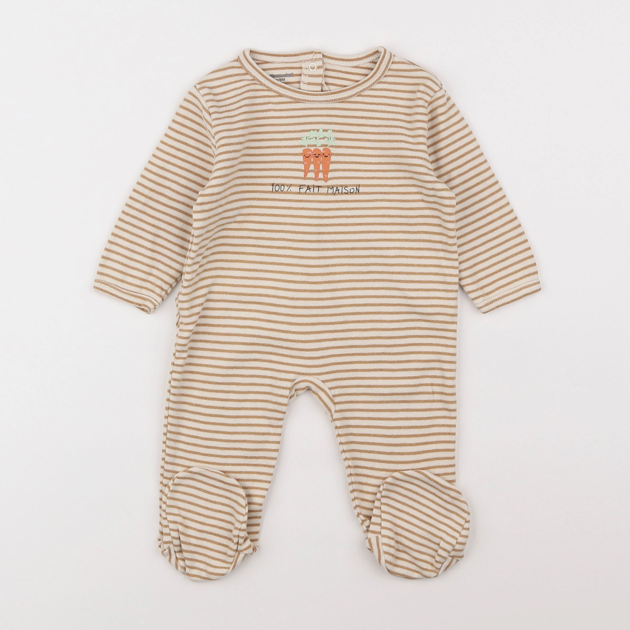 Vertbaudet - pyjama coton beige - 9 mois