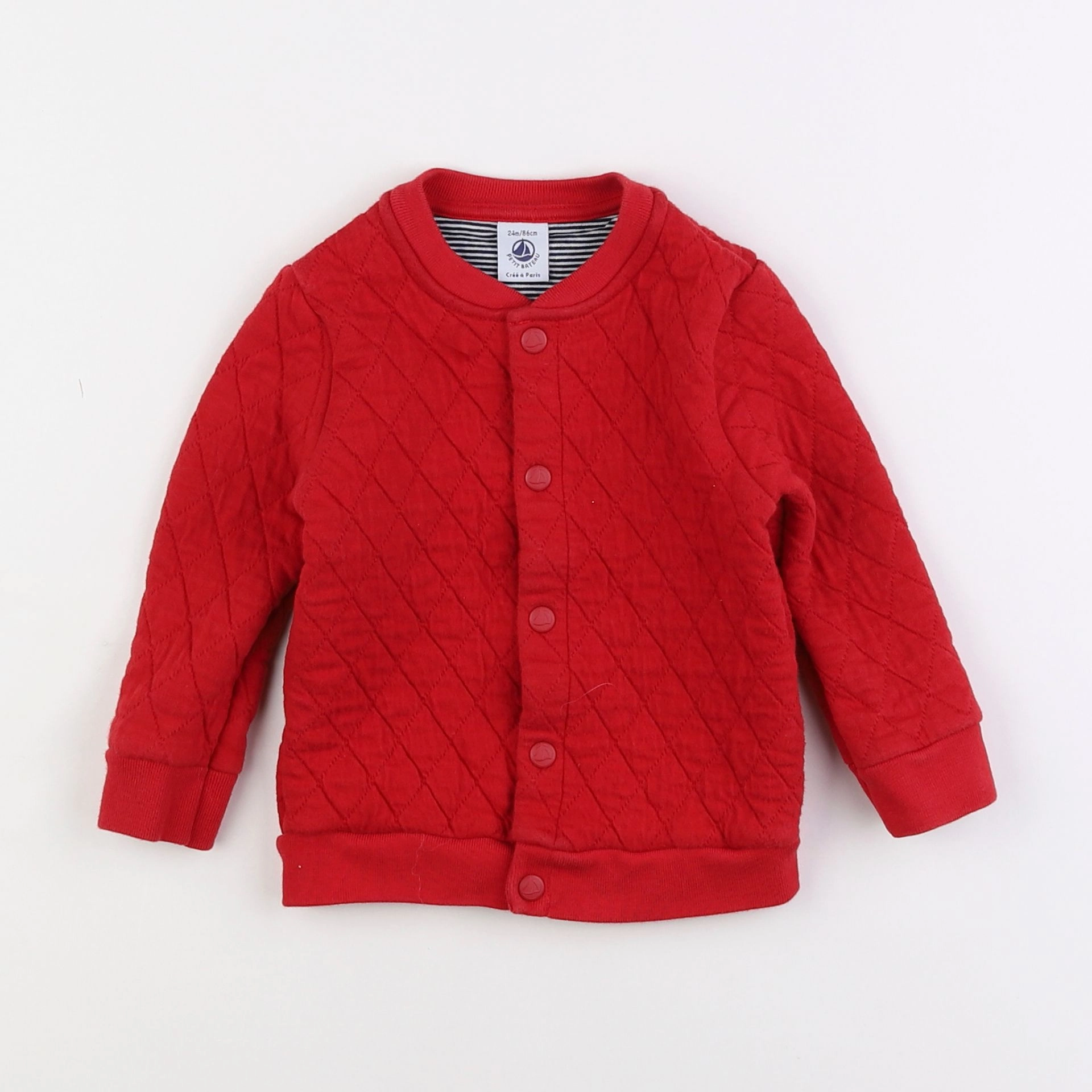 Petit Bateau - sweat rouge - 2 ans