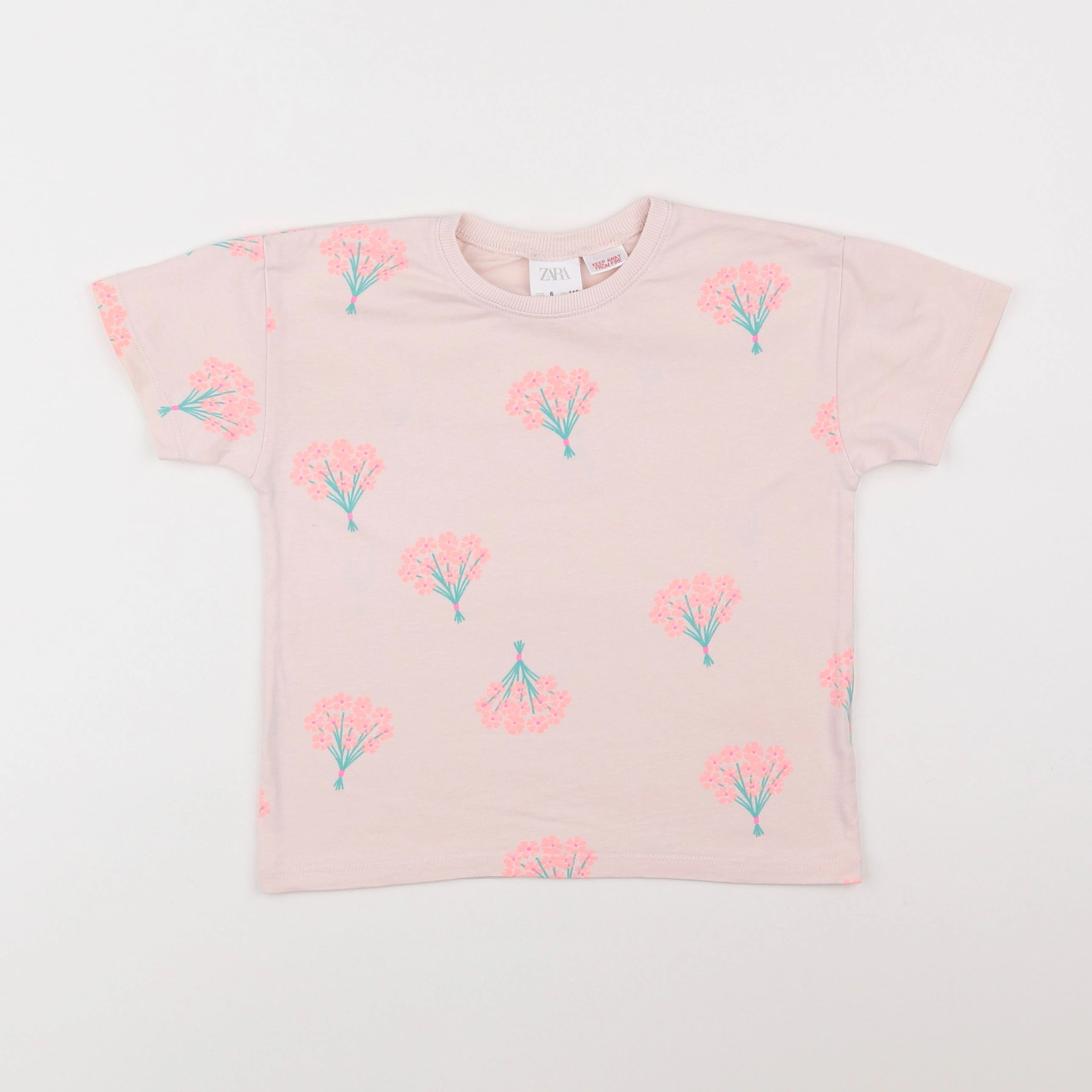 Zara - tee-shirt rose - 6 ans