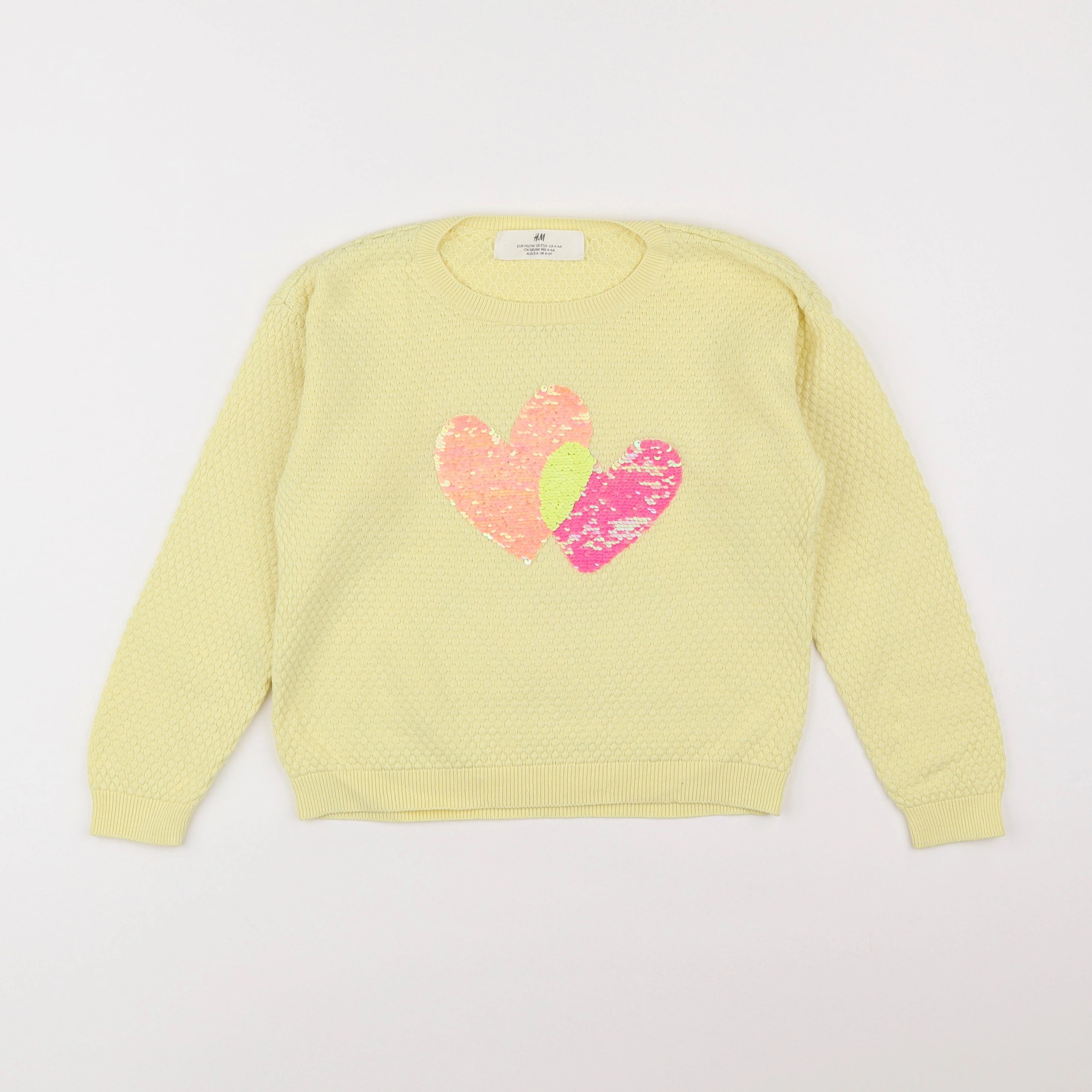 H&M - sweat jaune - 4/6 ans