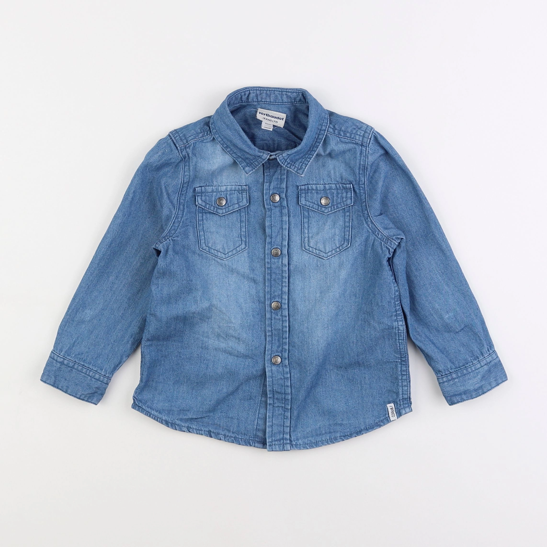 Vertbaudet - chemise bleu - 3 ans