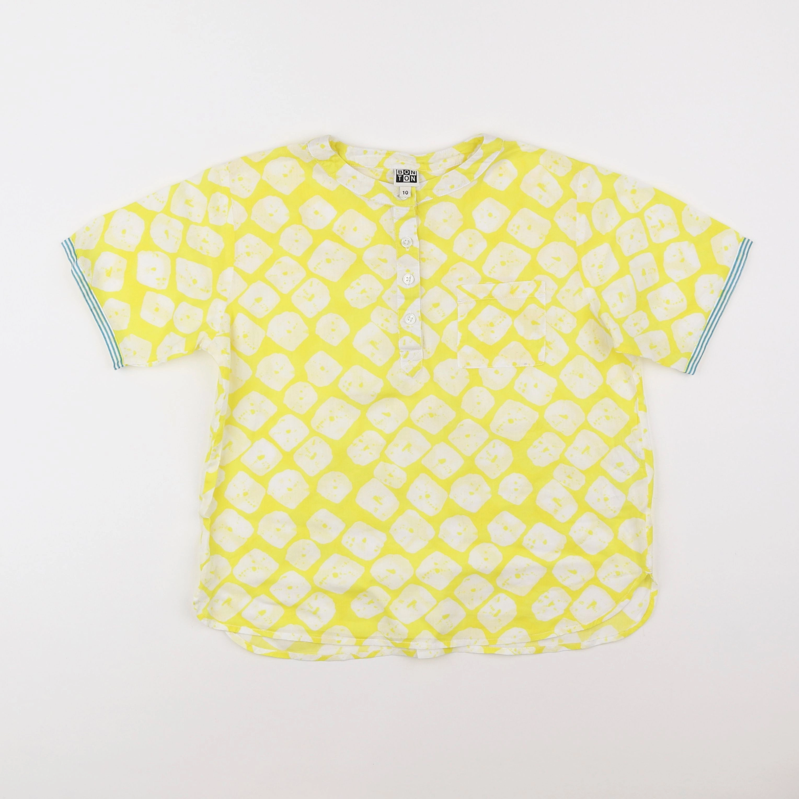 Bonton - blouse jaune, blanc - 10 ans
