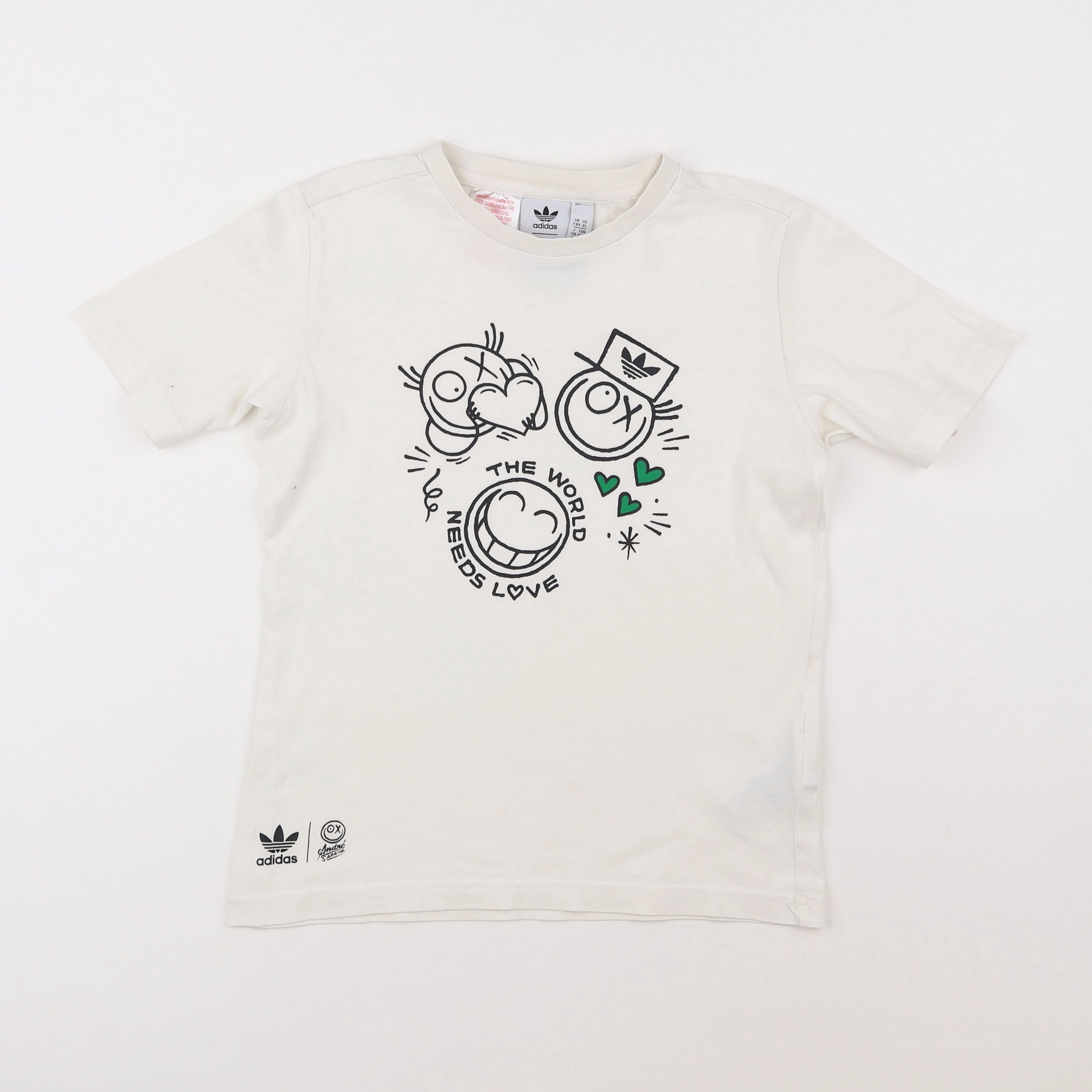 Adidas - tee-shirt imprimé au dos blanc - 7/8 ans