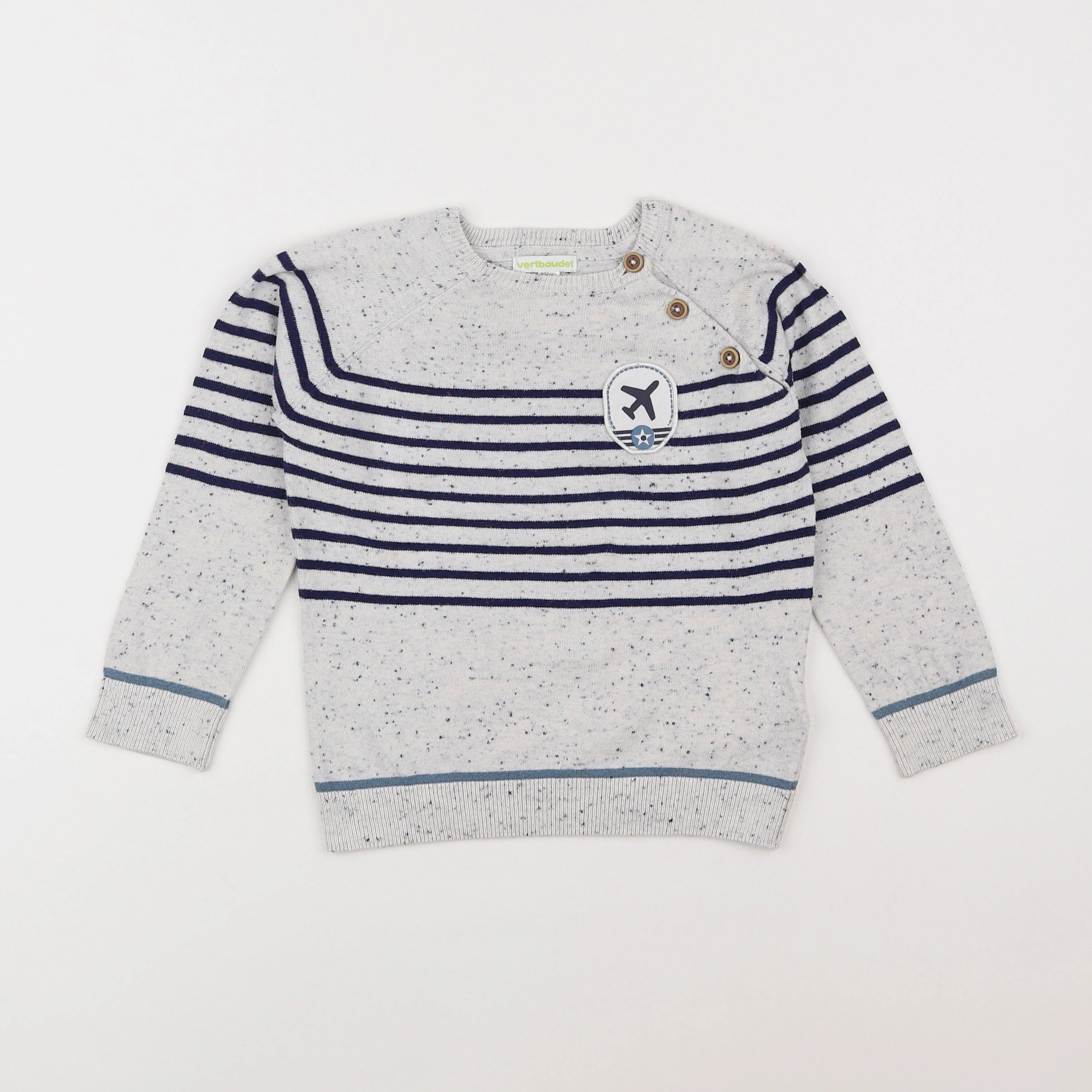 Vertbaudet - pull gris - 4 ans