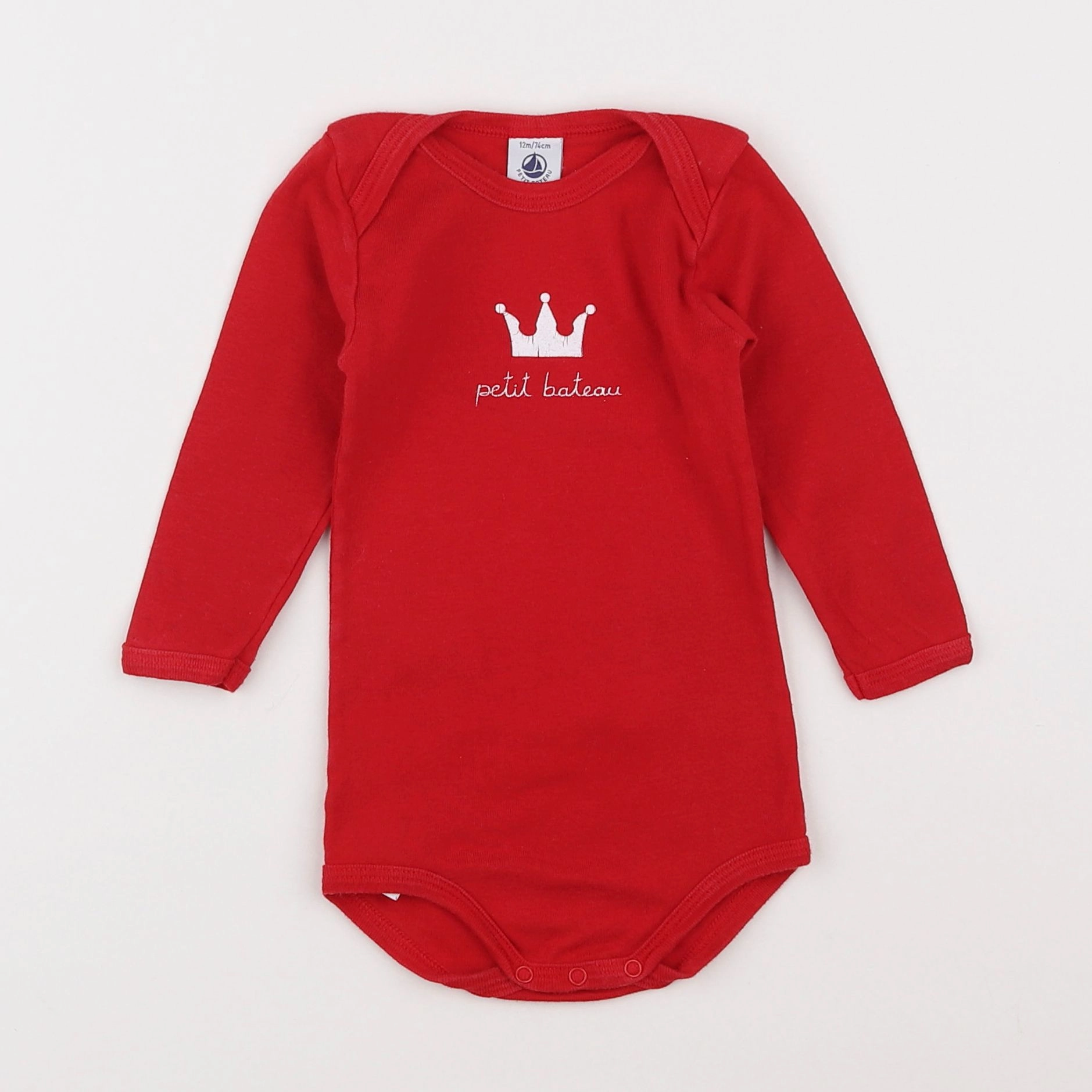 Petit Bateau - body rouge - 12 mois