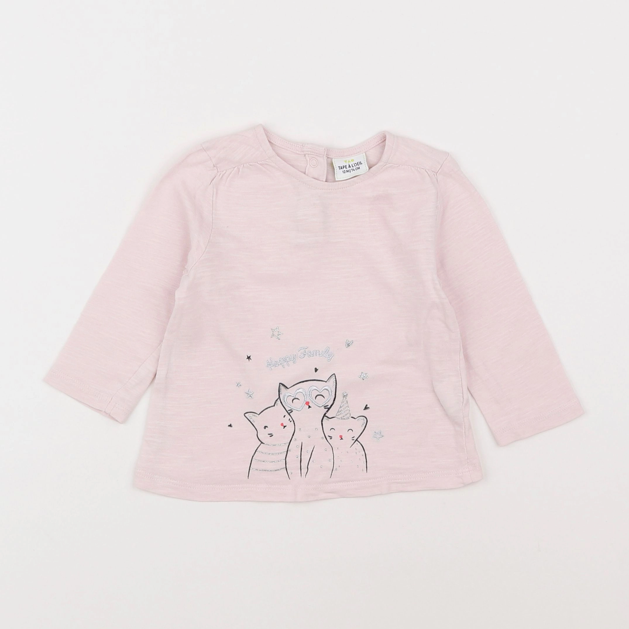 Tape à l'oeil - tee-shirt rose - 12 mois
