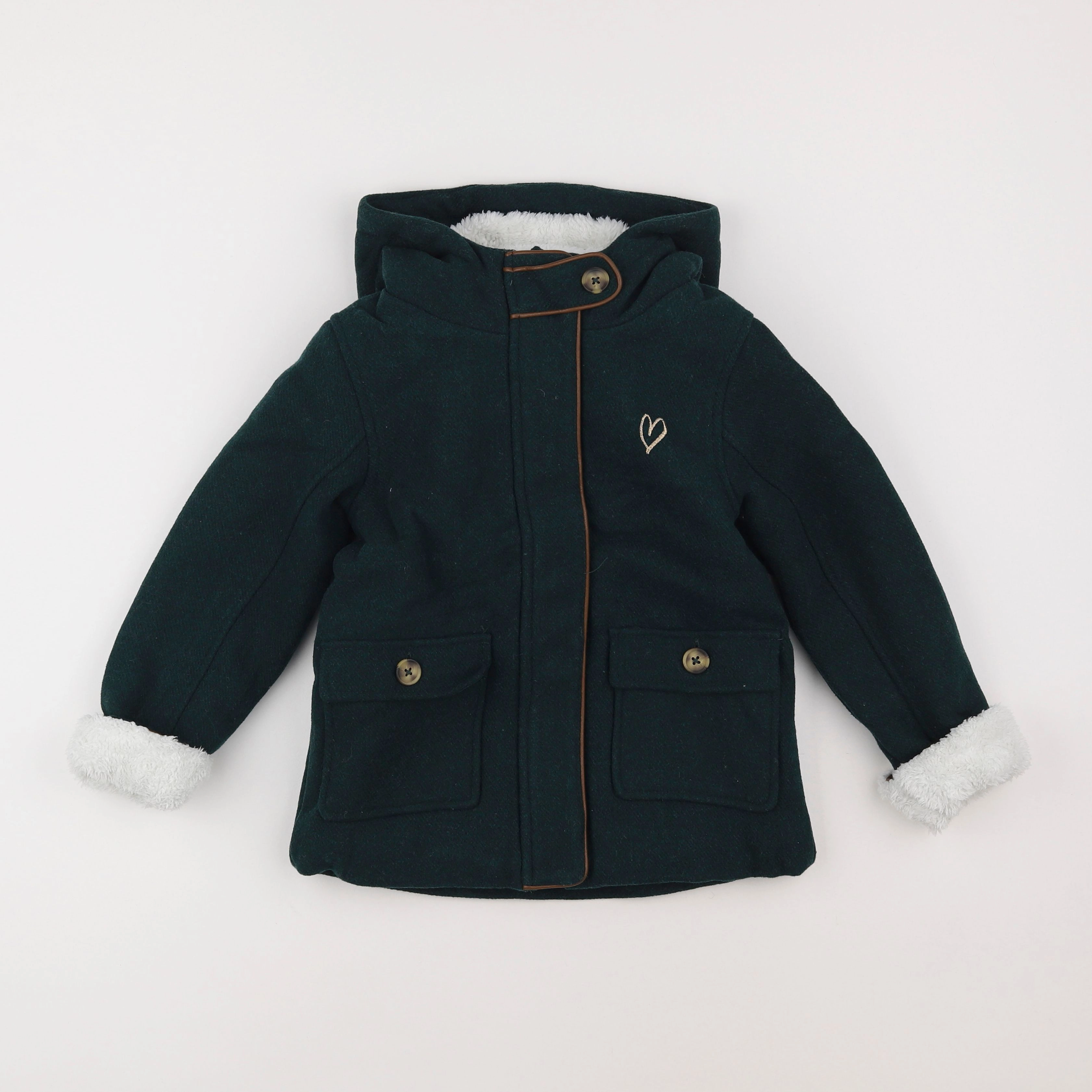 Vertbaudet - parka vert - 6 ans