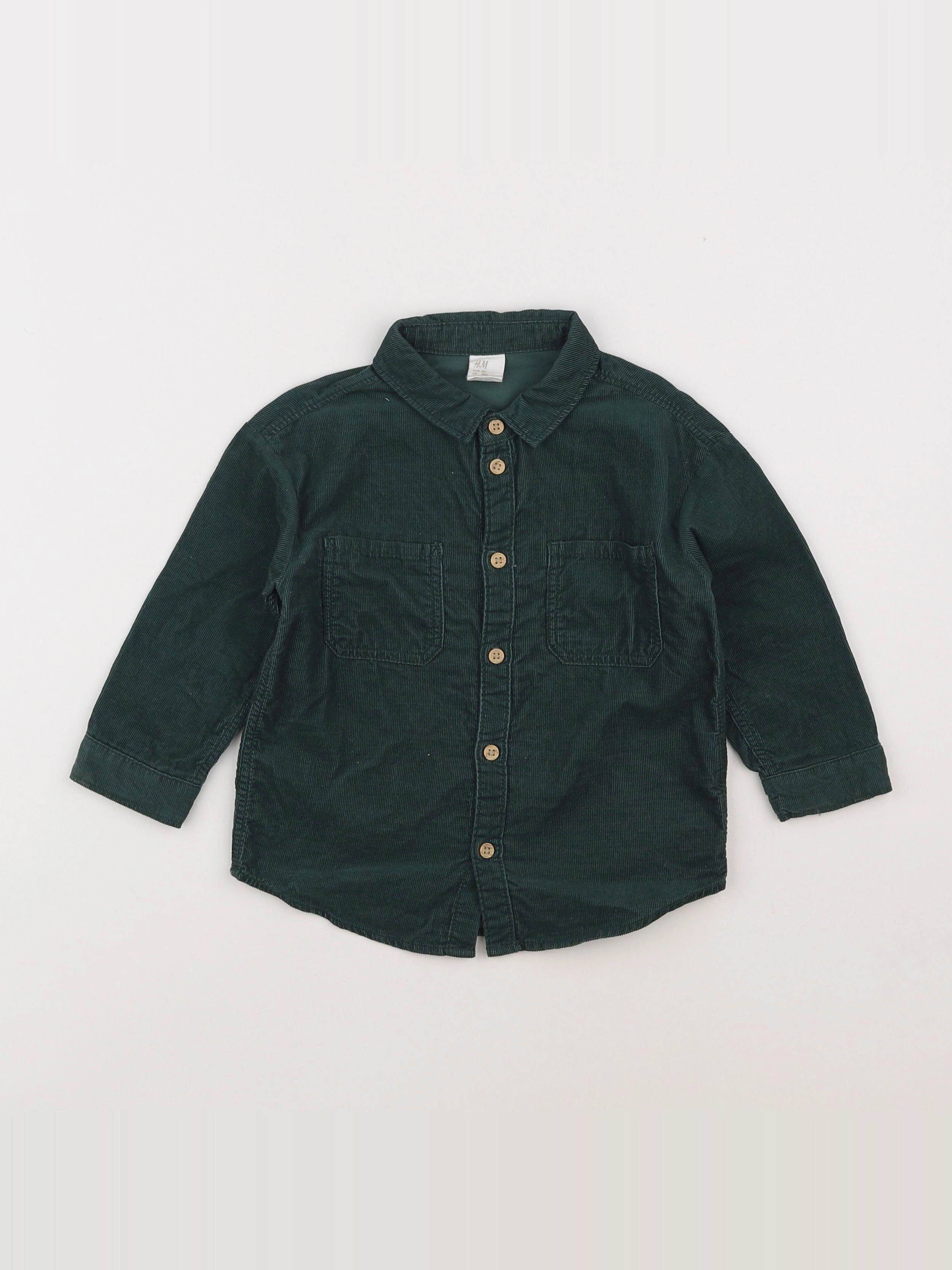 H&M - chemise vert - 12/18 mois