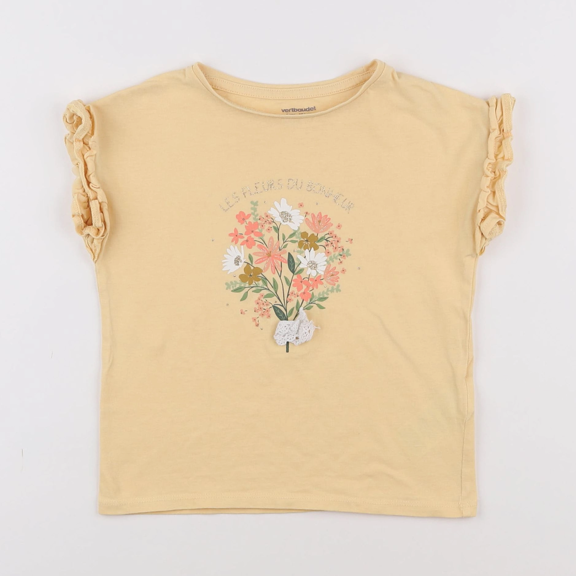 Vertbaudet - tee-shirt jaune - 4 ans