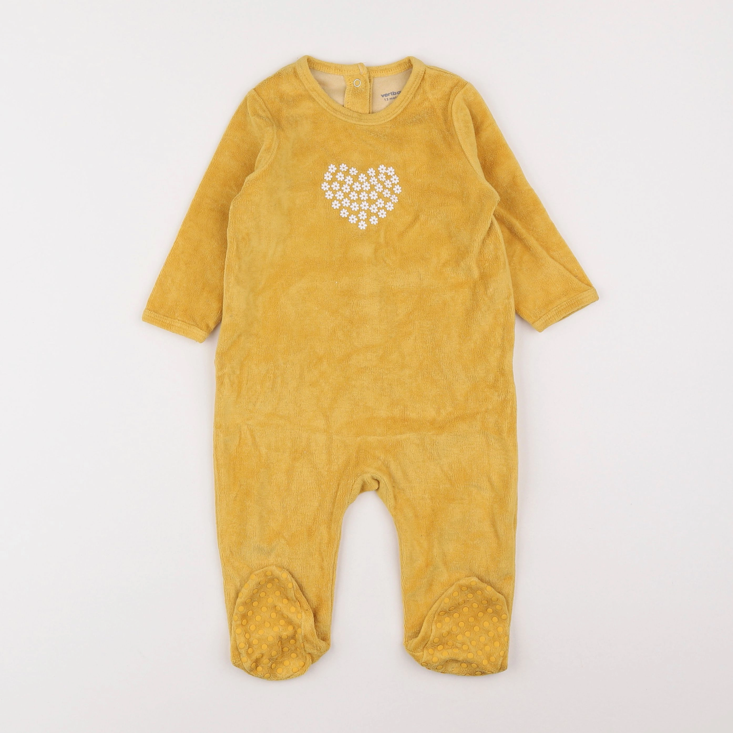 Vertbaudet - pyjama velours jaune - 12 mois