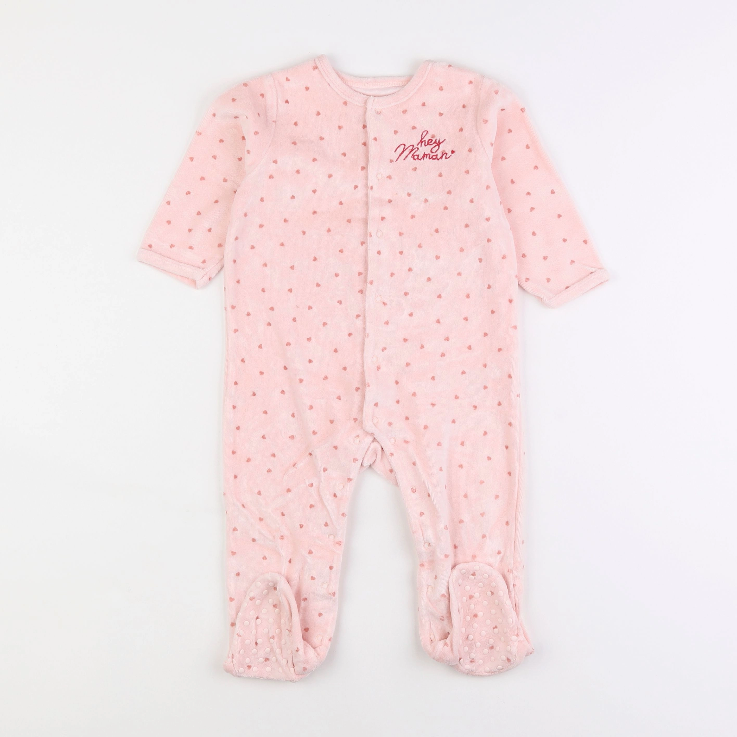 Vertbaudet - pyjama velours rose - 18 mois