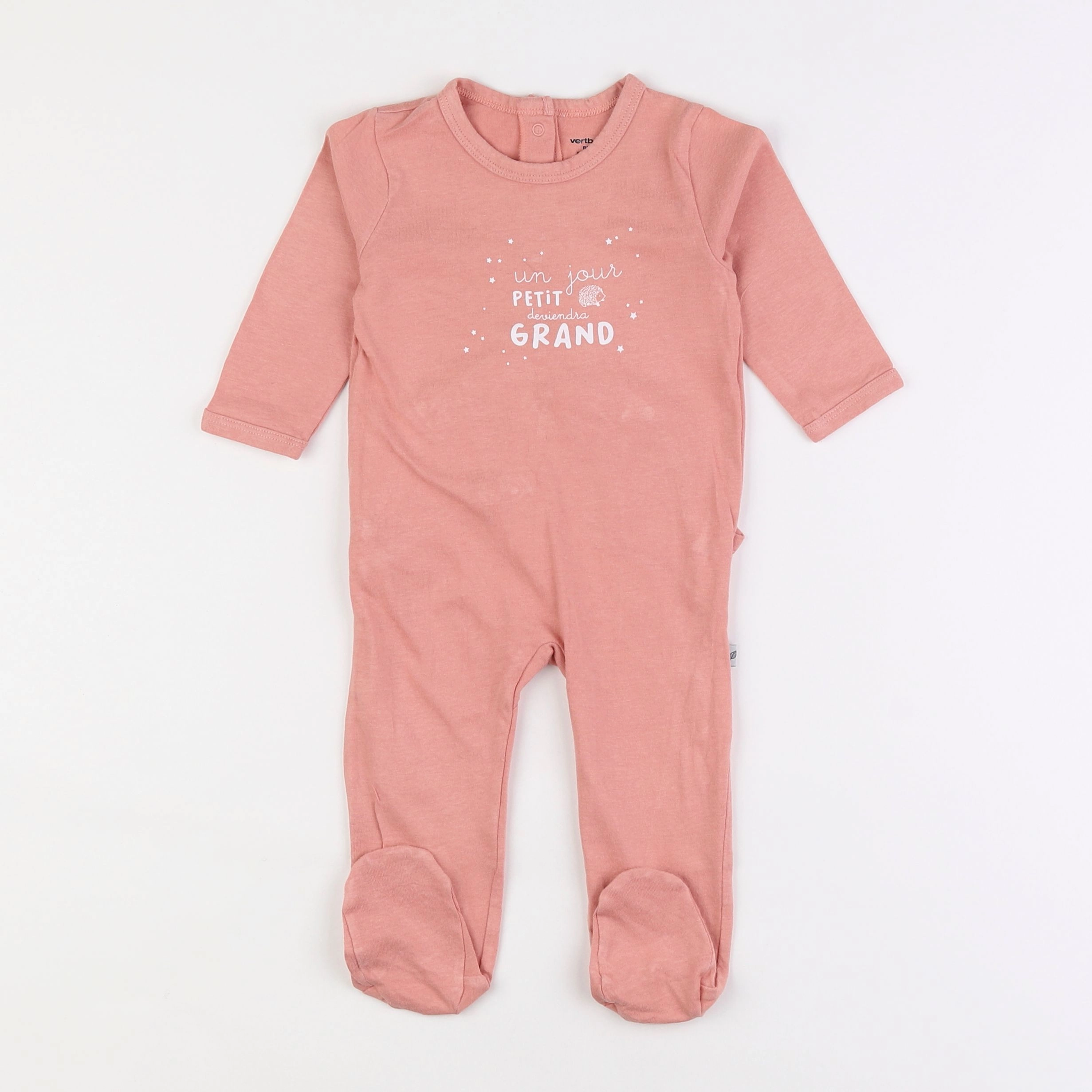 Vertbaudet - pyjama coton rose - 9 mois