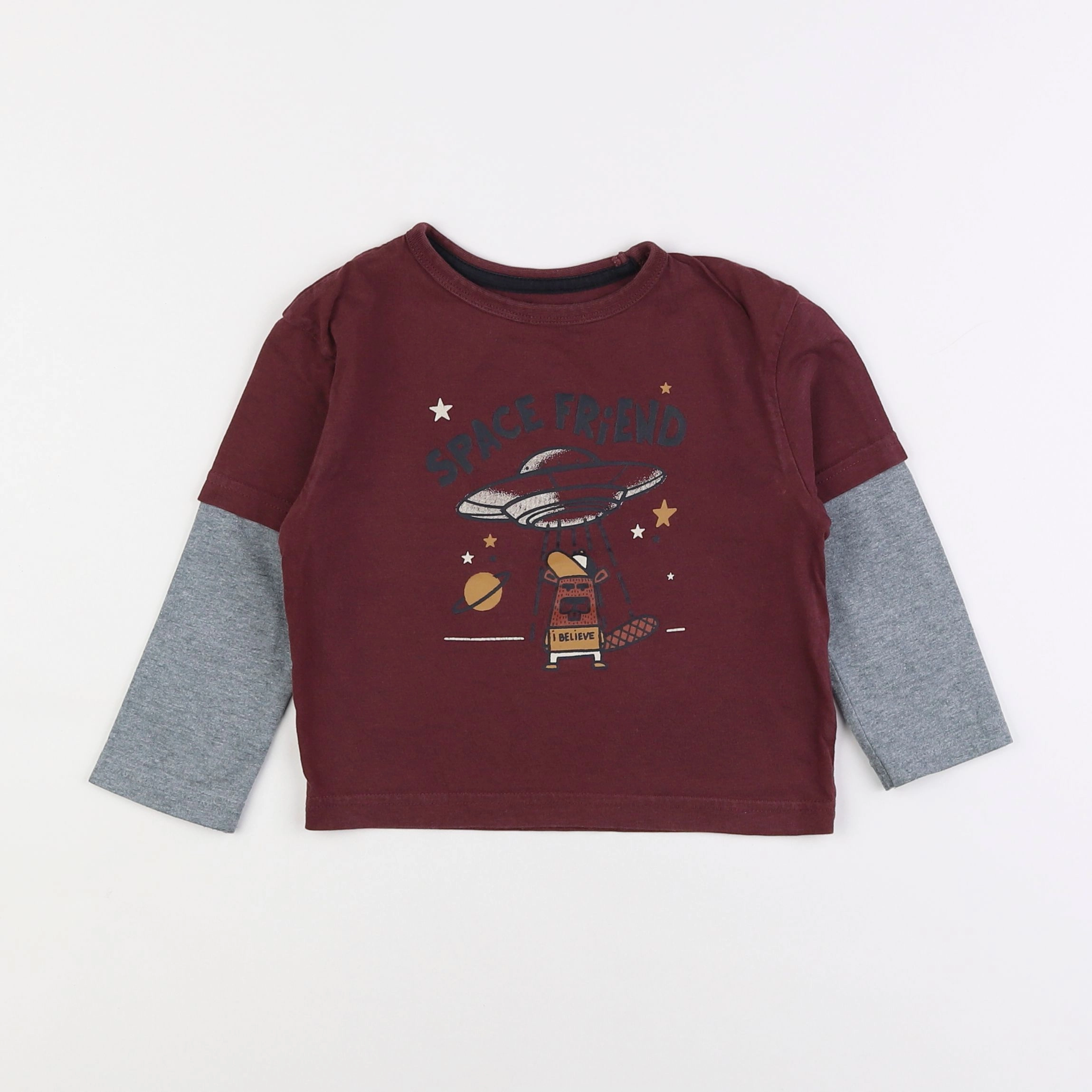 Vertbaudet - tee-shirt rouge - 3 ans