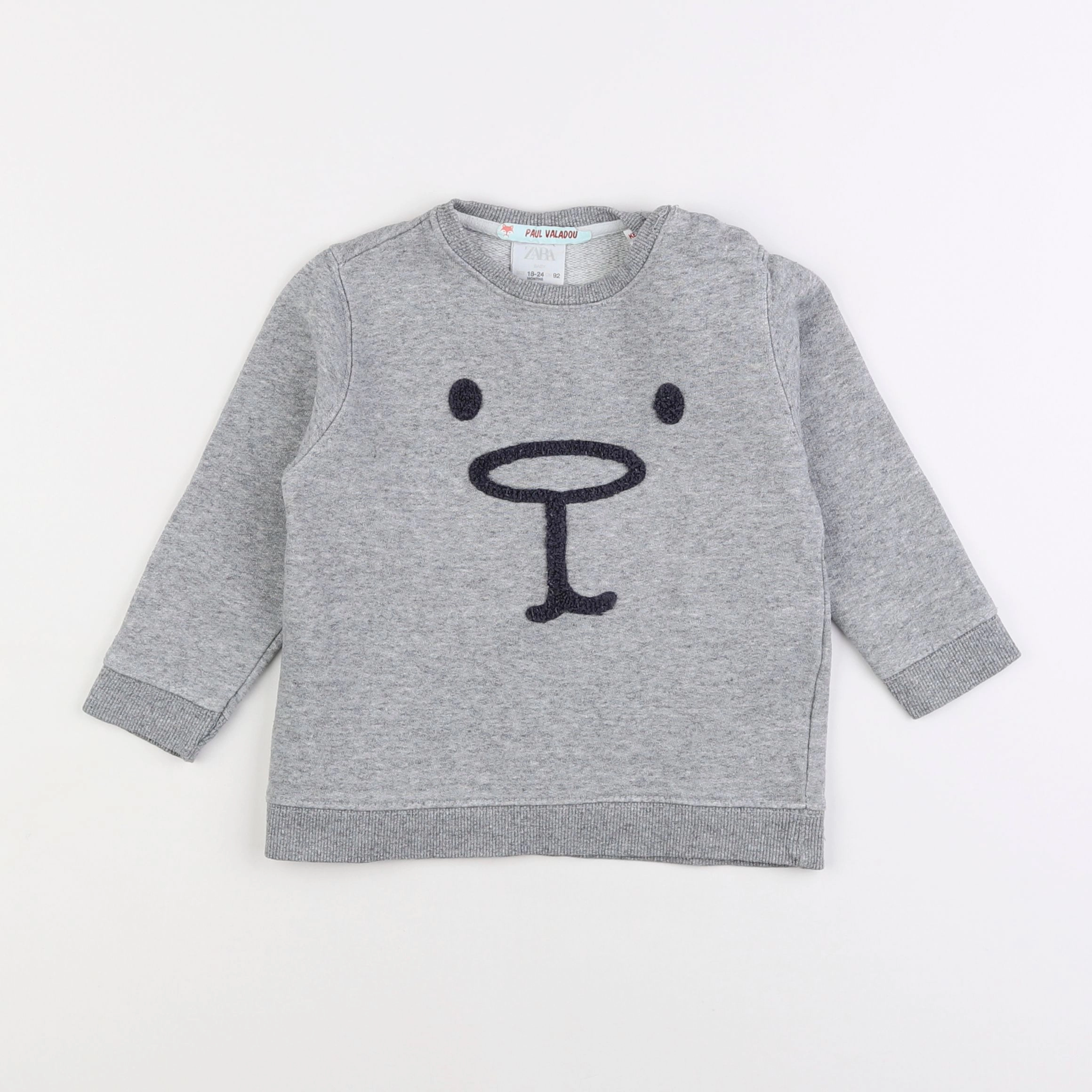 Zara - sweat gris - 18 mois à 2 ans