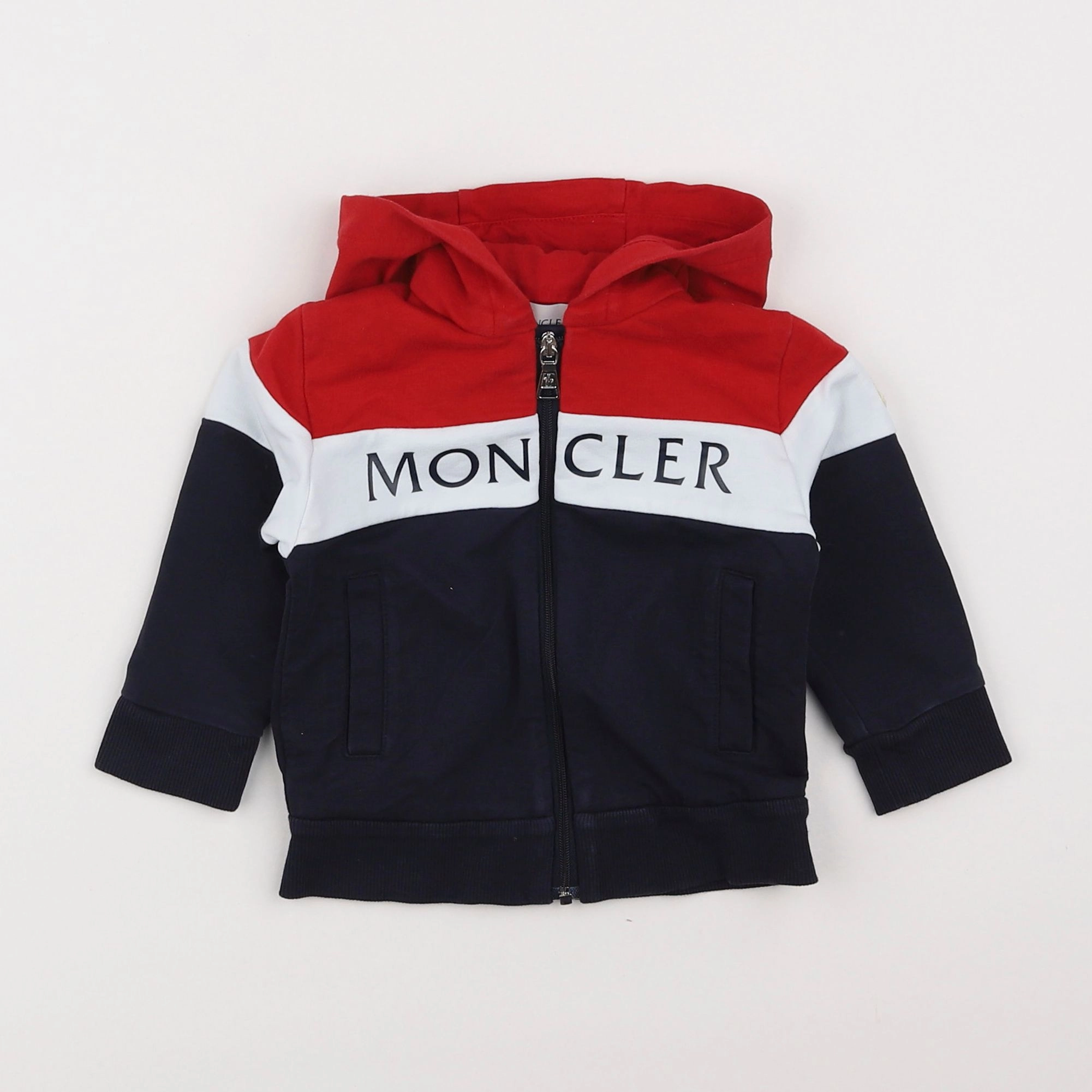 Moncler - sweat bleu - 9/12 mois