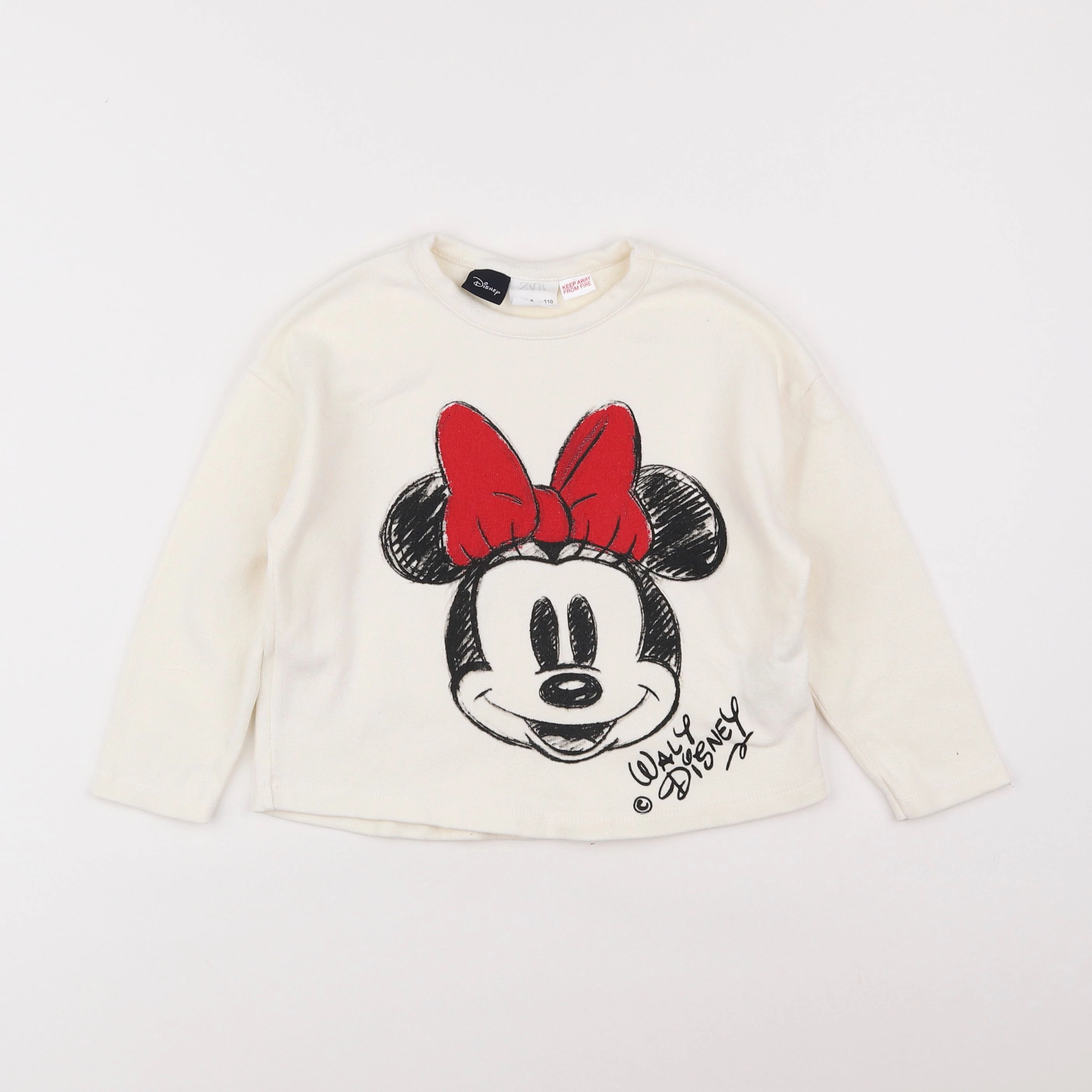 Zara - sweat blanc - 4/5 ans