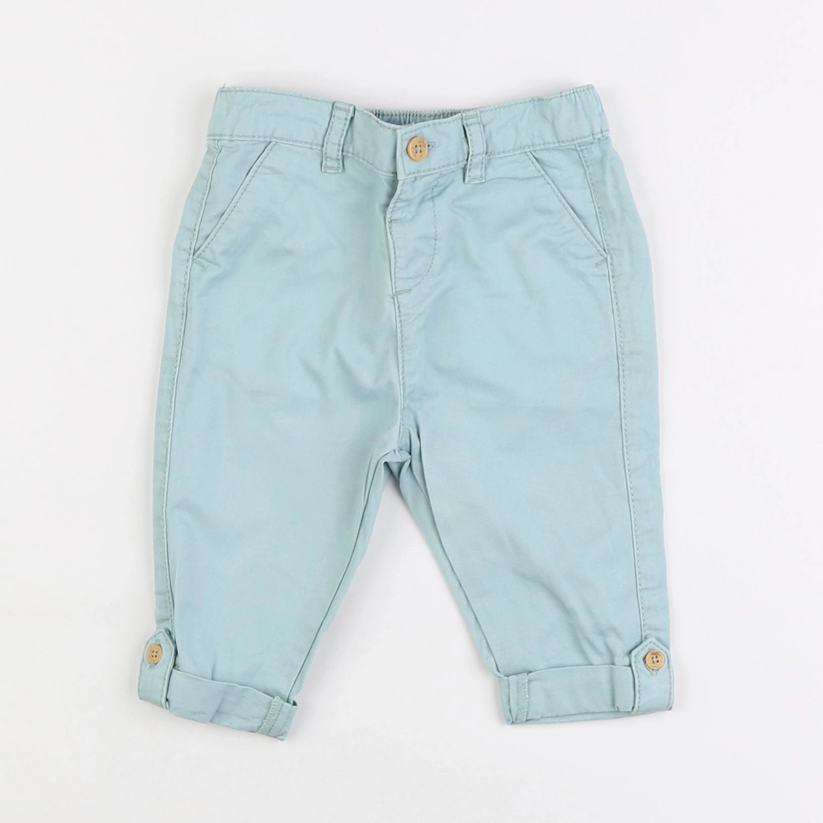 Vertbaudet - pantalon vert - 9 mois