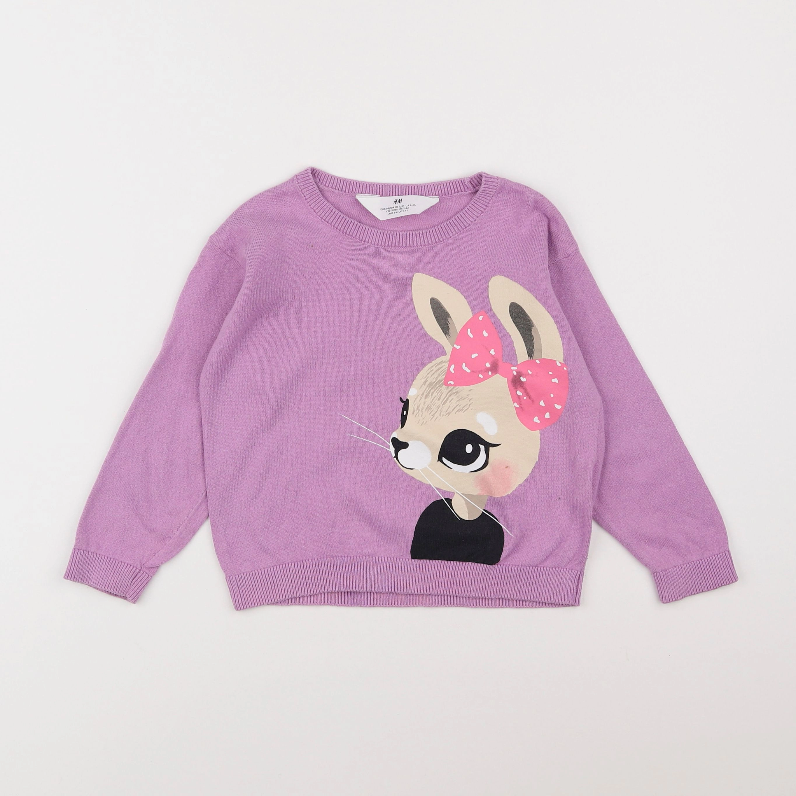 H&M - pull violet - 2/4 ans