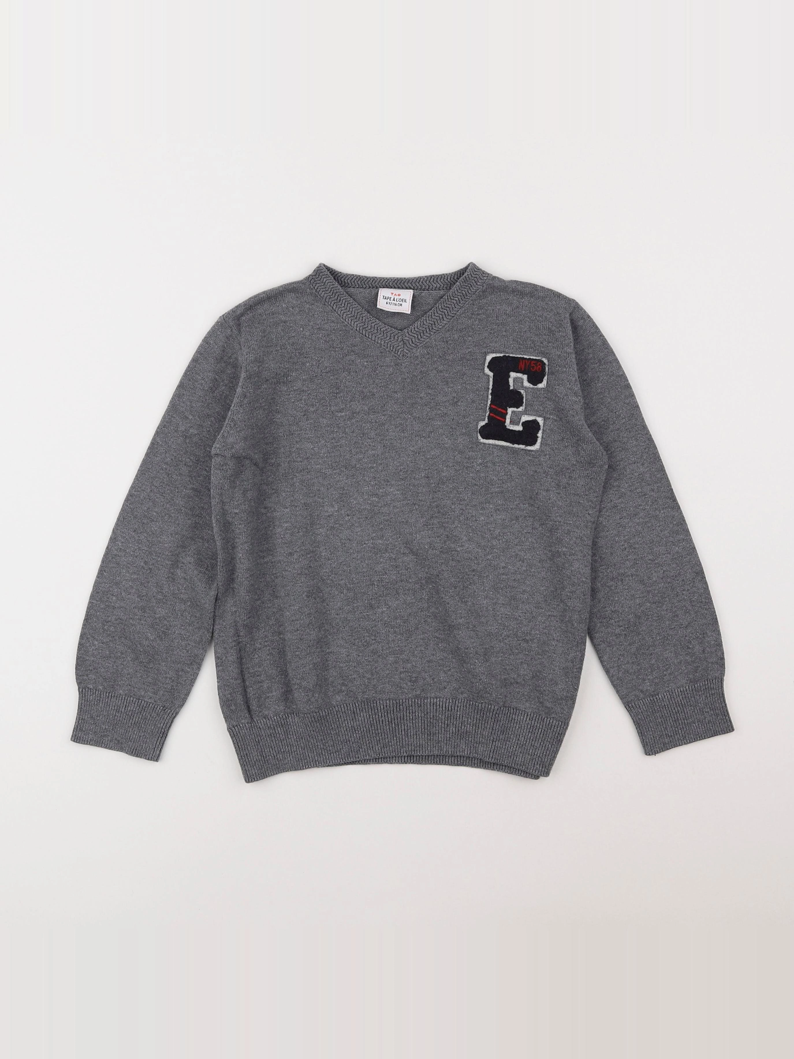 Tape à l'oeil - pull gris - 6 ans