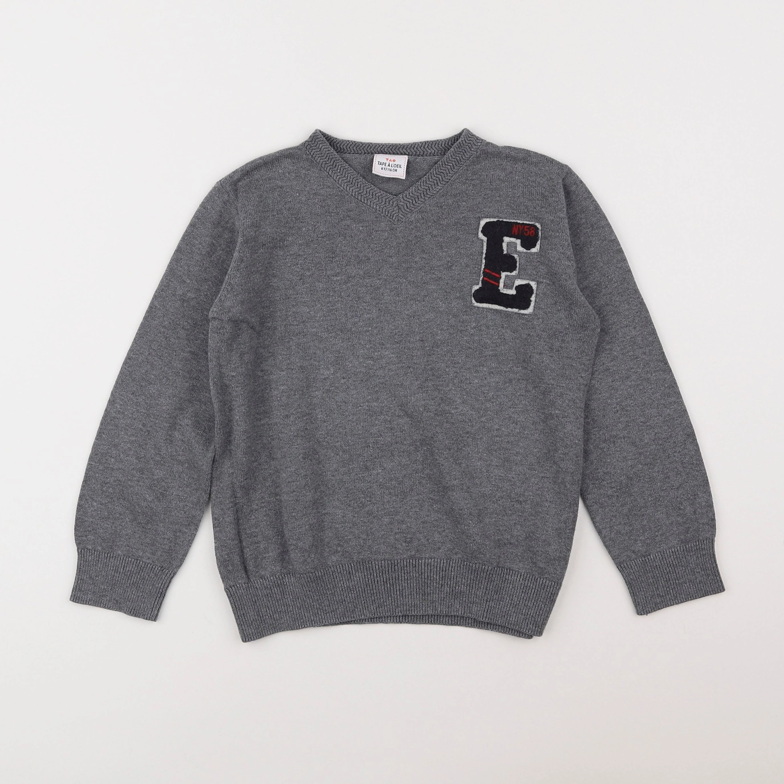 Tape à l'oeil - pull gris - 6 ans