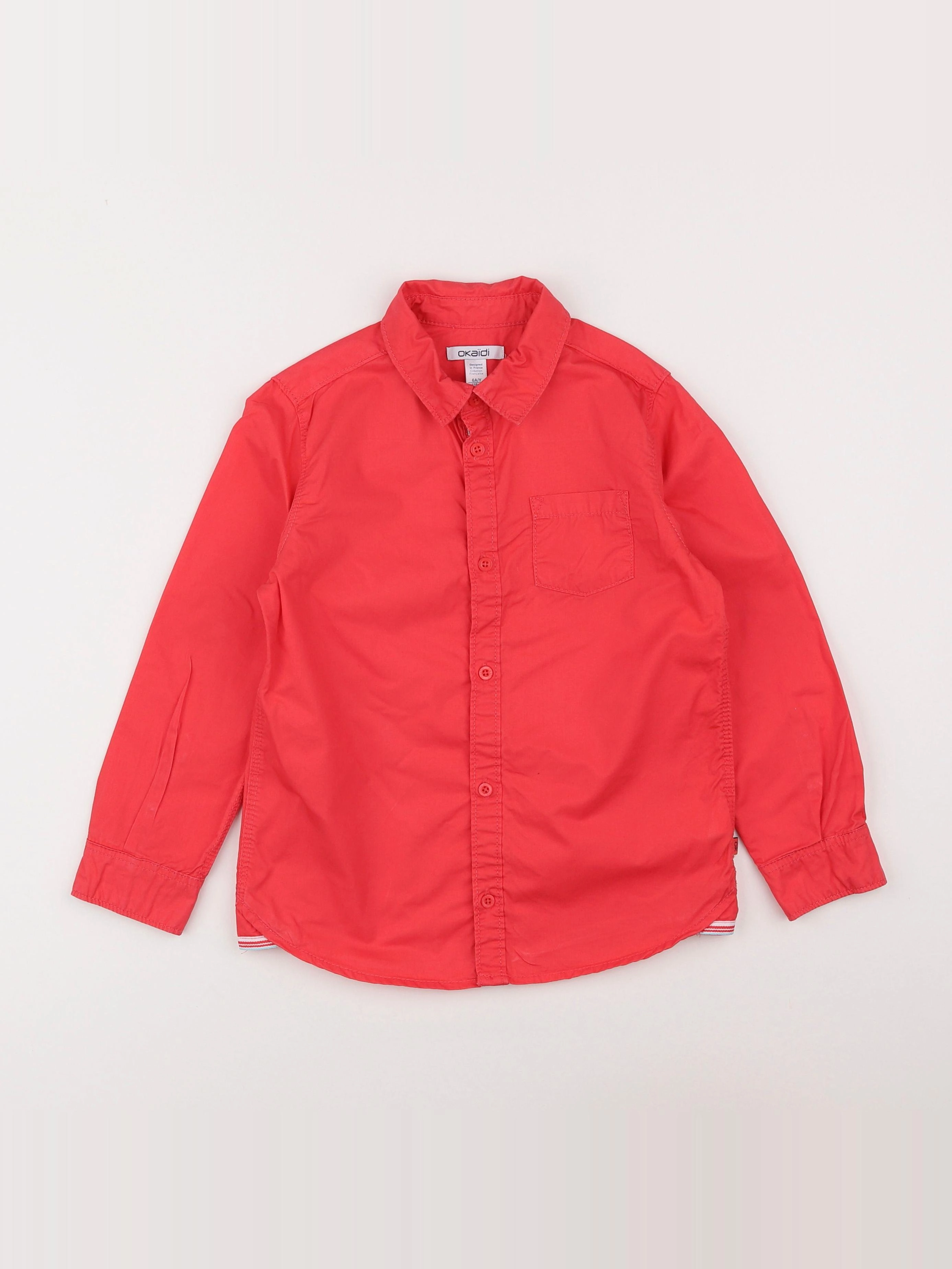Okaidi - chemise rouge - 6 ans