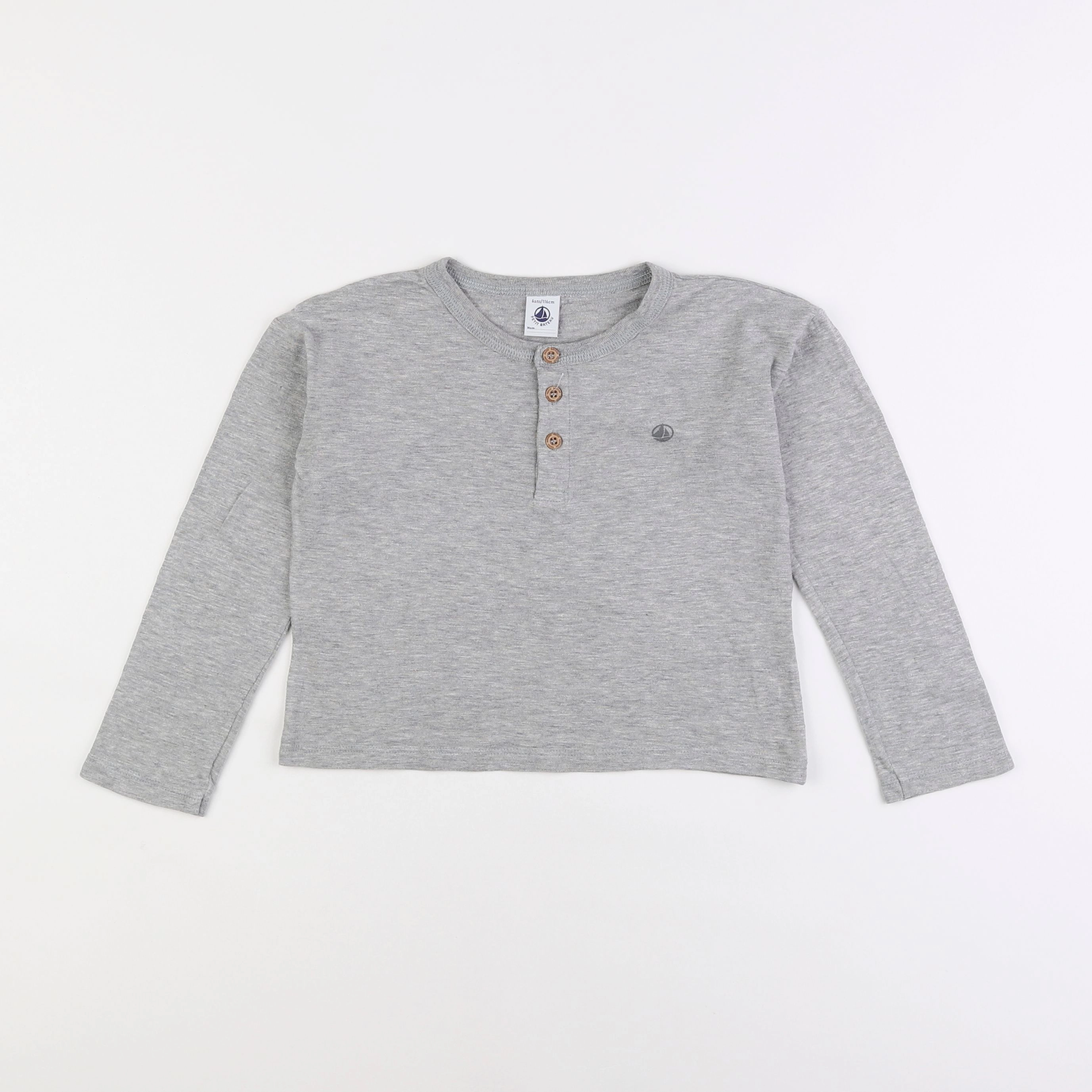 Petit Bateau - tee-shirt gris - 6 ans