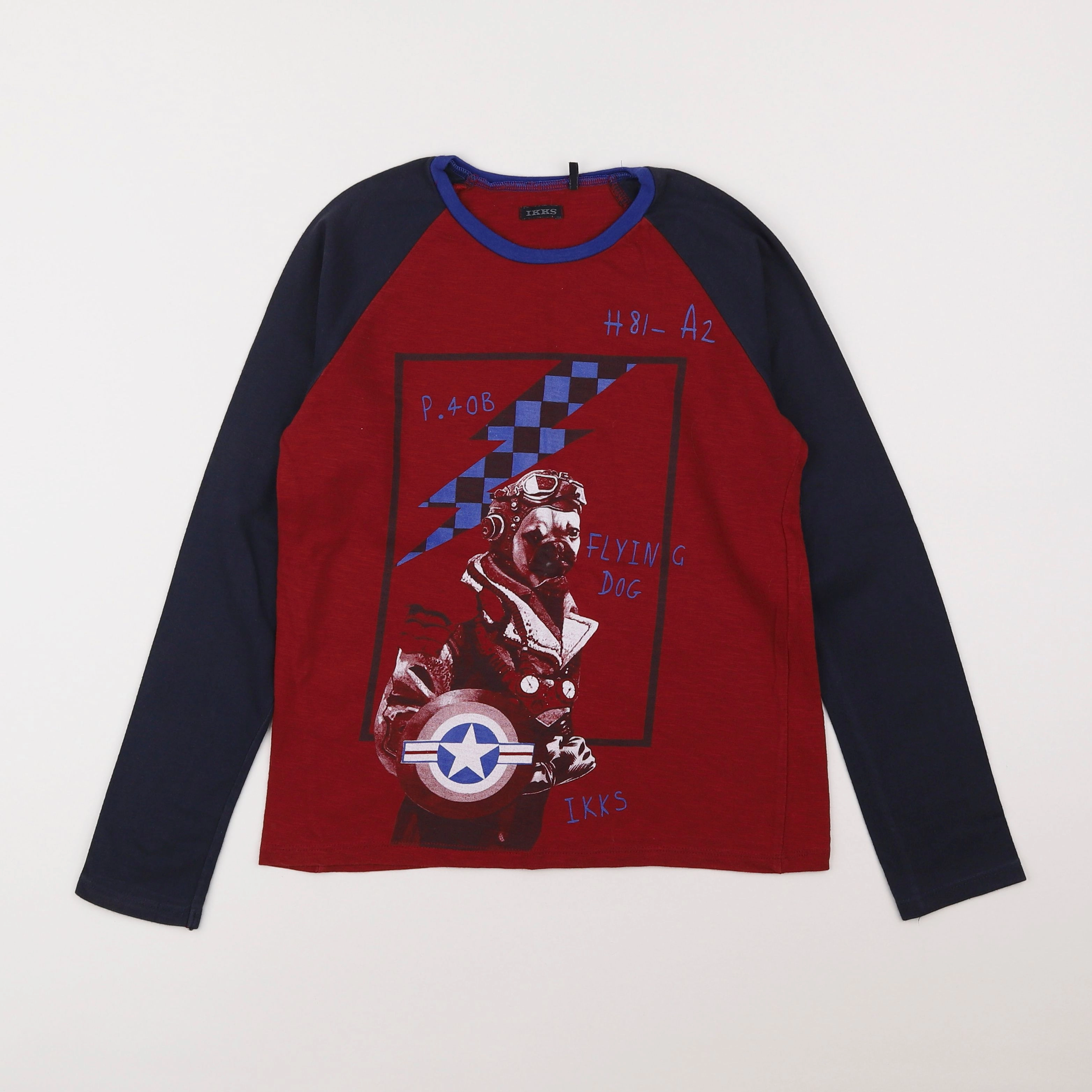 IKKS - tee-shirt bleu, rouge - 10 ans