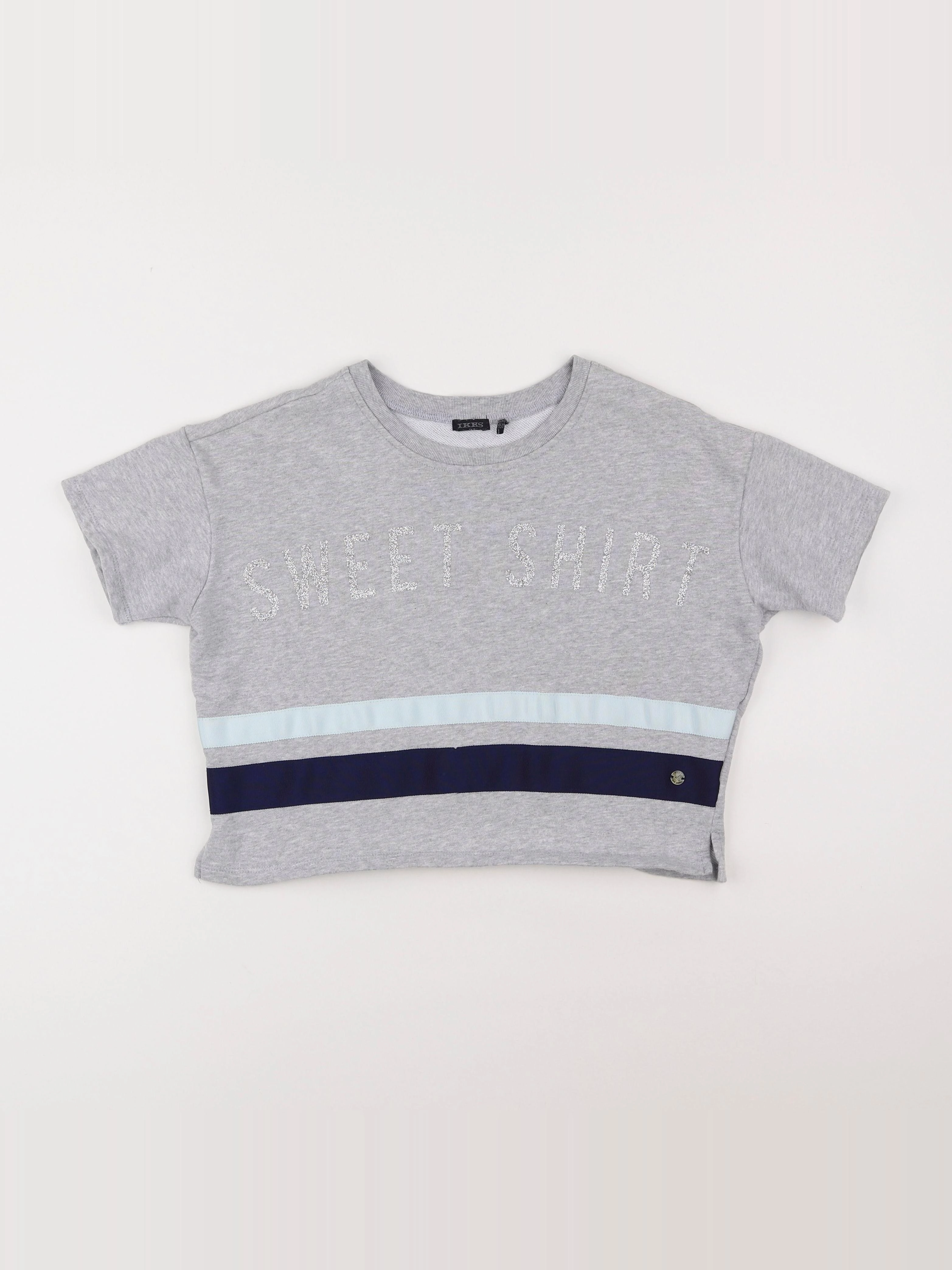 IKKS - sweat court gris, argent - 12 ans